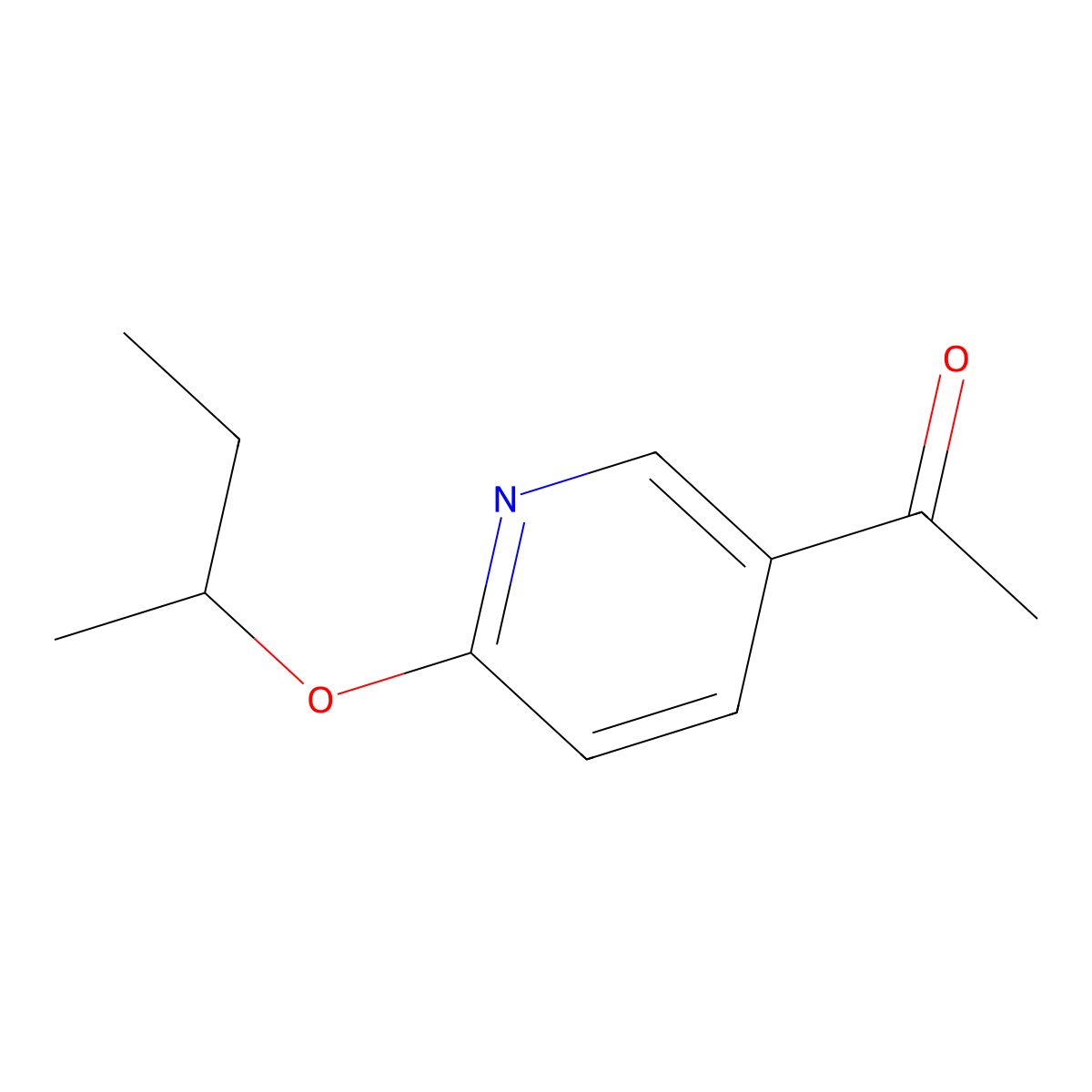 1-[6-(1-Methylpropoxy)-3-pyridinyl]ethanone molecular structure, CAS 1554472-76-2