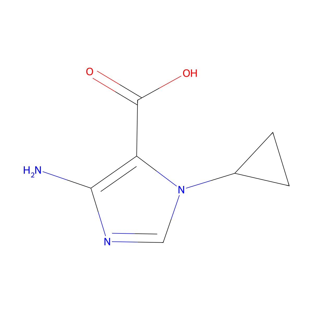 4-amino-1-cyclopropyl-1H-imidazole-5-carboxylic acid molecular structure, CAS 1554482-03-9
