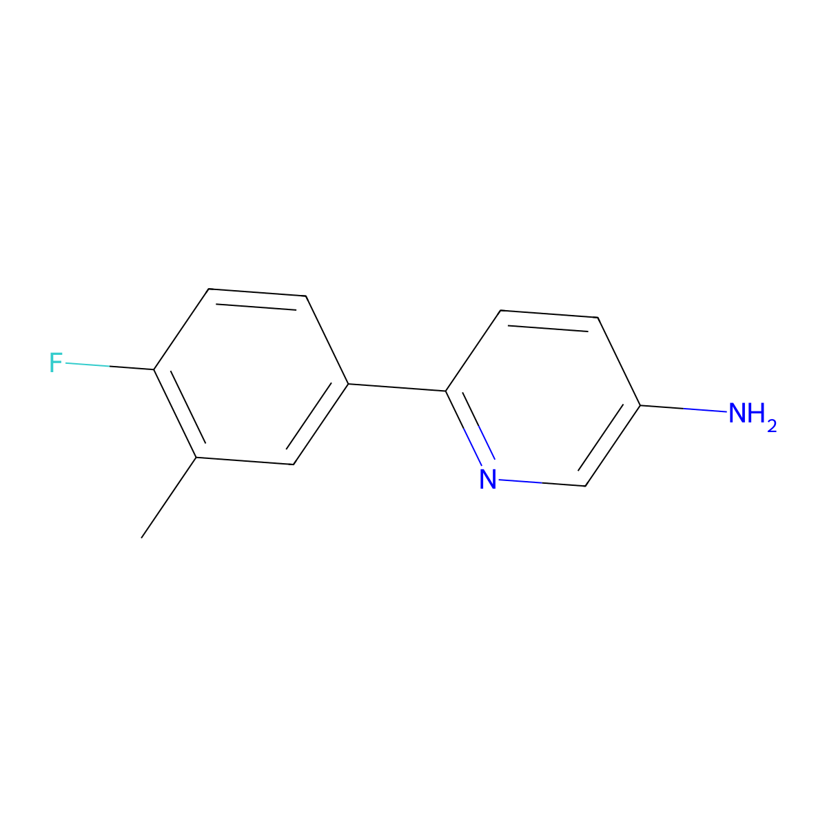 6-(4-Fluoro-3-methylphenyl)-3-pyridinamine molecular structure, CAS 1554482-20-0
