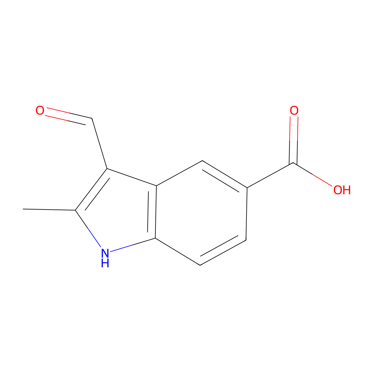 3-formyl-2-methyl-1H-indole-5-carboxylic acid molecular structure, CAS 1554483-56-5