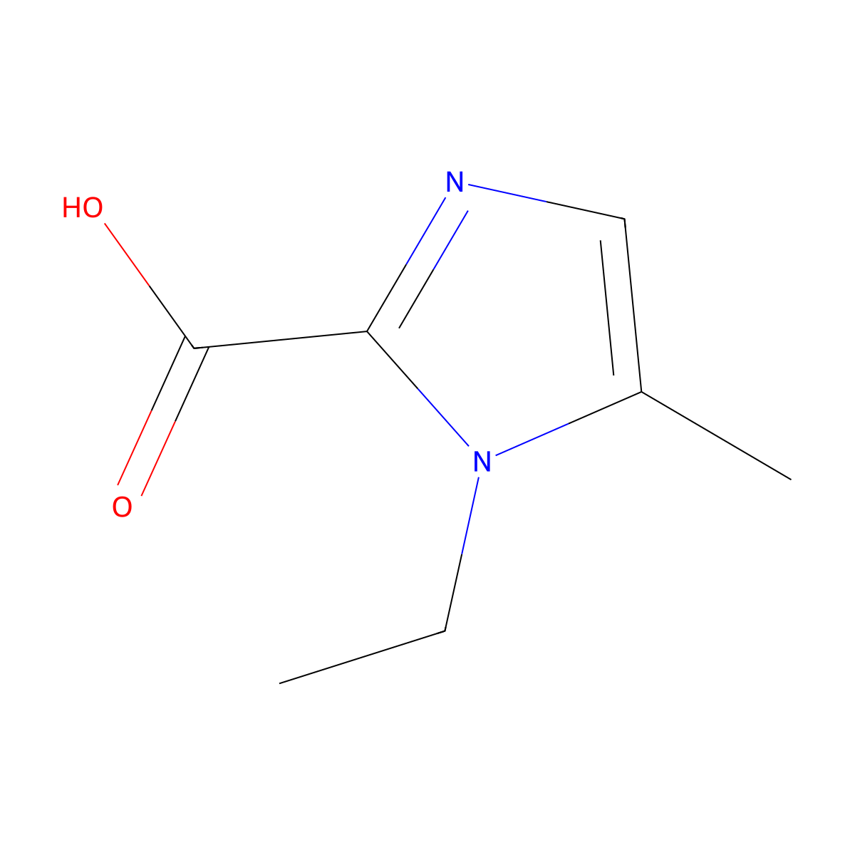1-Ethyl-5-methyl-1H-imidazole-2-carboxylic acid molecular structure, CAS 1554483-79-2