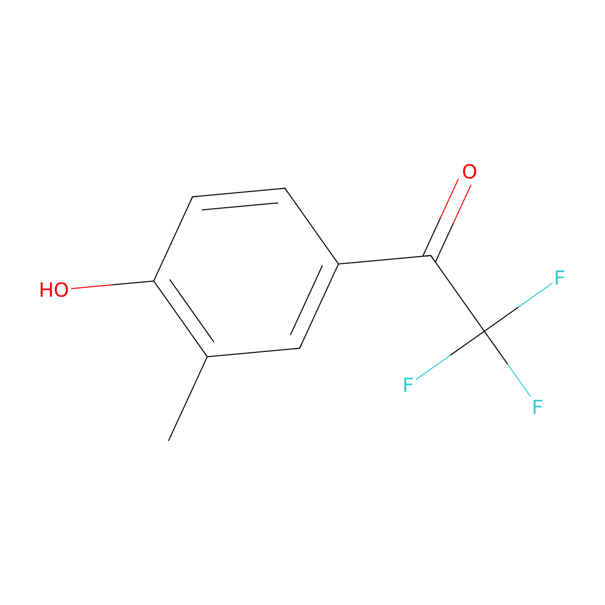 2,2,2-Trifluoro-1-(4-hydroxy-3-methylphenyl)ethanone molecular structure, CAS 1554485-30-1