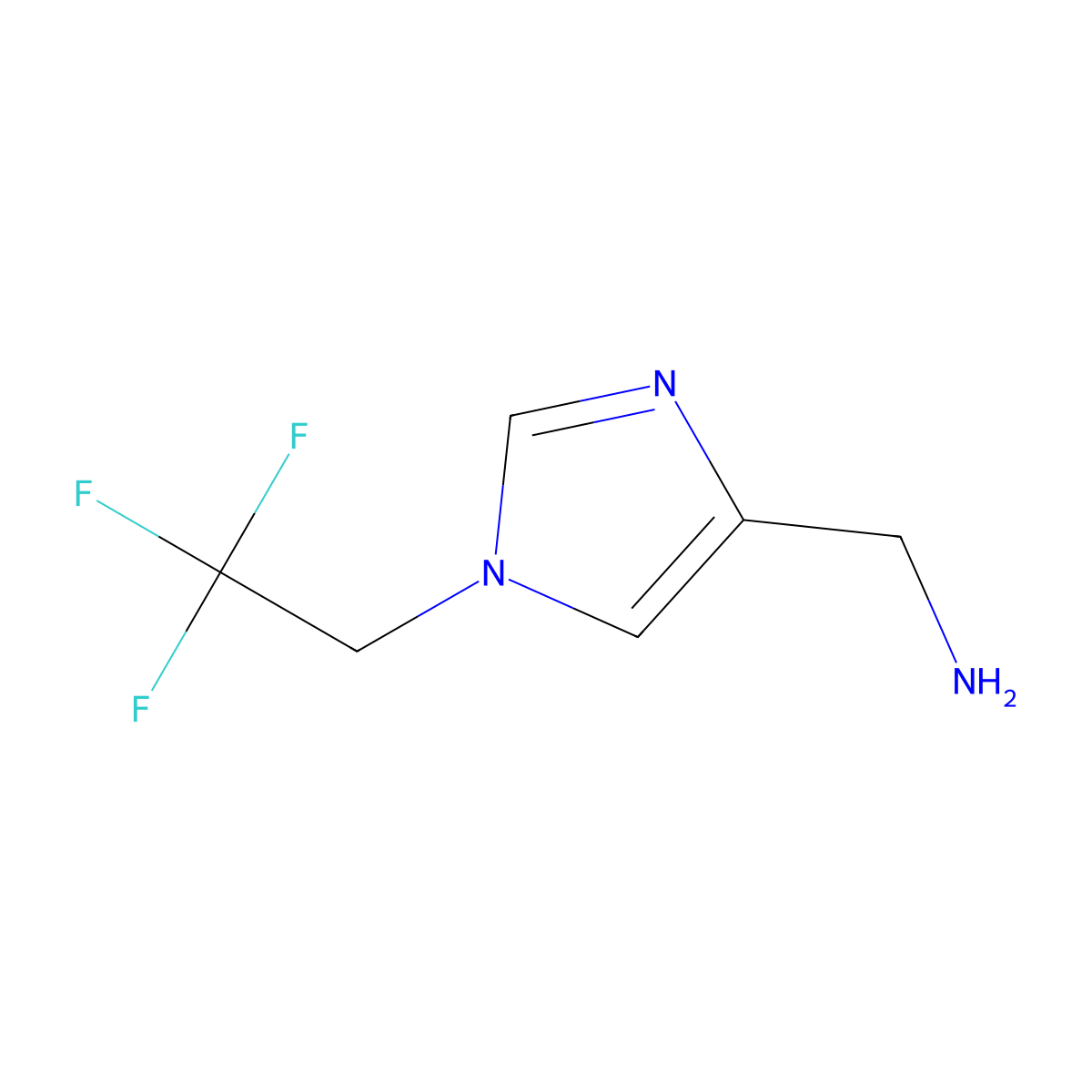 (1-(2,2,2-Trifluoroethyl)-1H-imidazol-4-yl)methanamine molecular structure, CAS 1554487-02-3