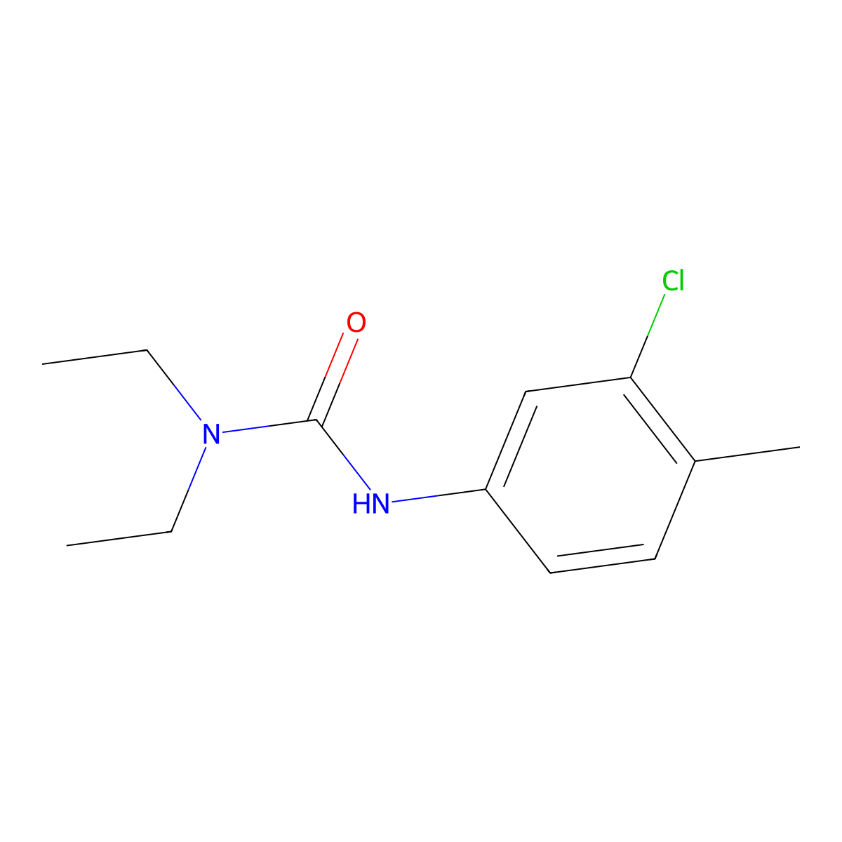 3-(3-Chloro-4-methylphenyl)-1,1-diethylurea molecular structure, CAS 15545-53-6