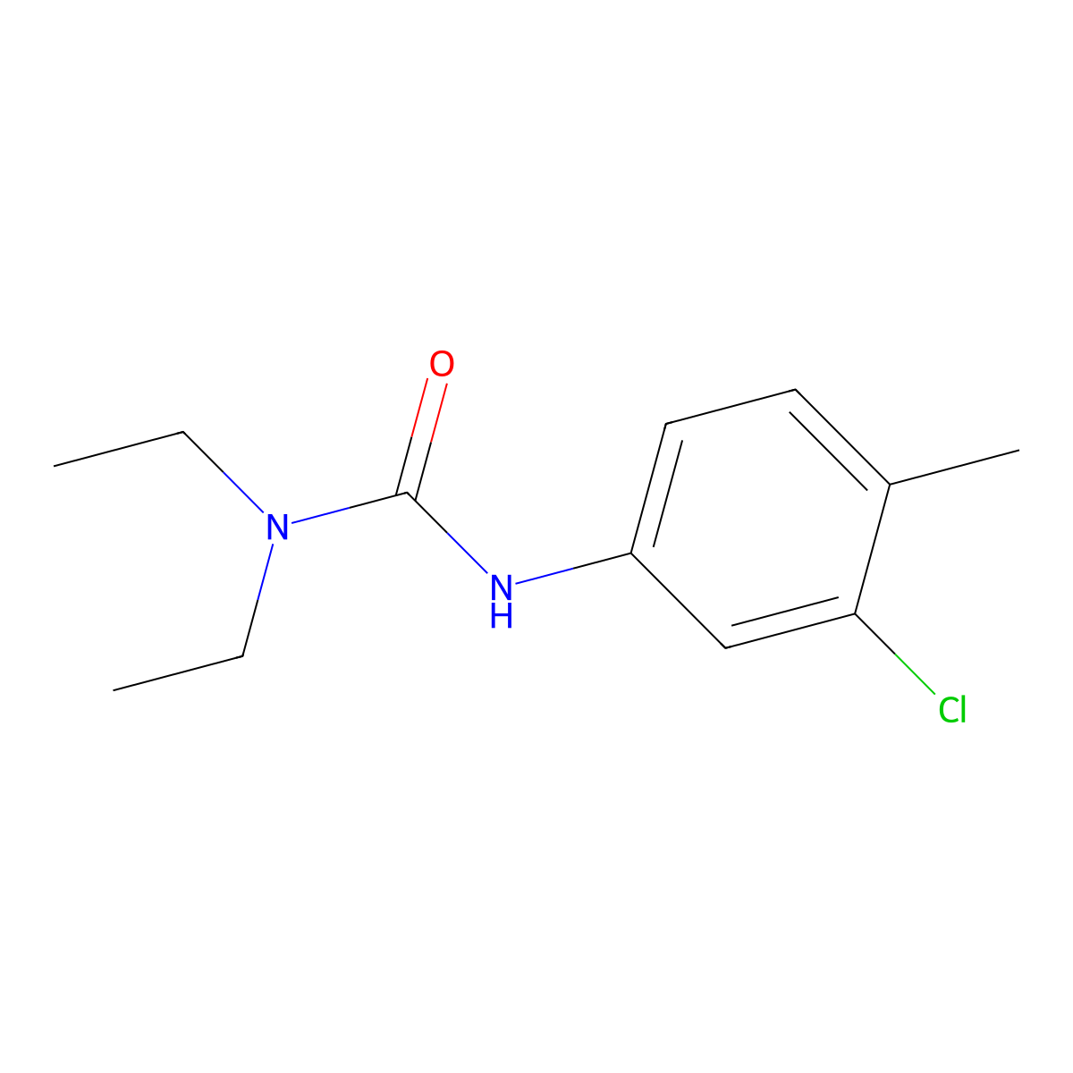 3-(3-Chloro-4-methylphenyl)-1,1-diethylurea molecular structure, CAS 15545-53-6