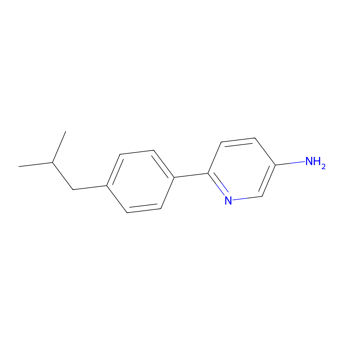 6-[4-(2-Methylpropyl)phenyl]-3-pyridinamine molecular structure, CAS 1554504-03-8