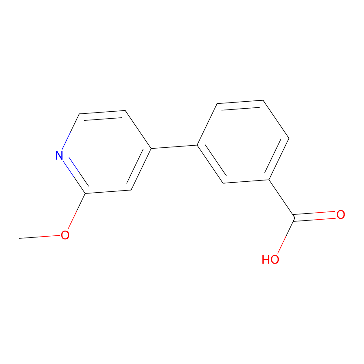 3-(2-Methoxypyridin-4-yl)benzoic acid molecular structure, CAS 1554504-76-5