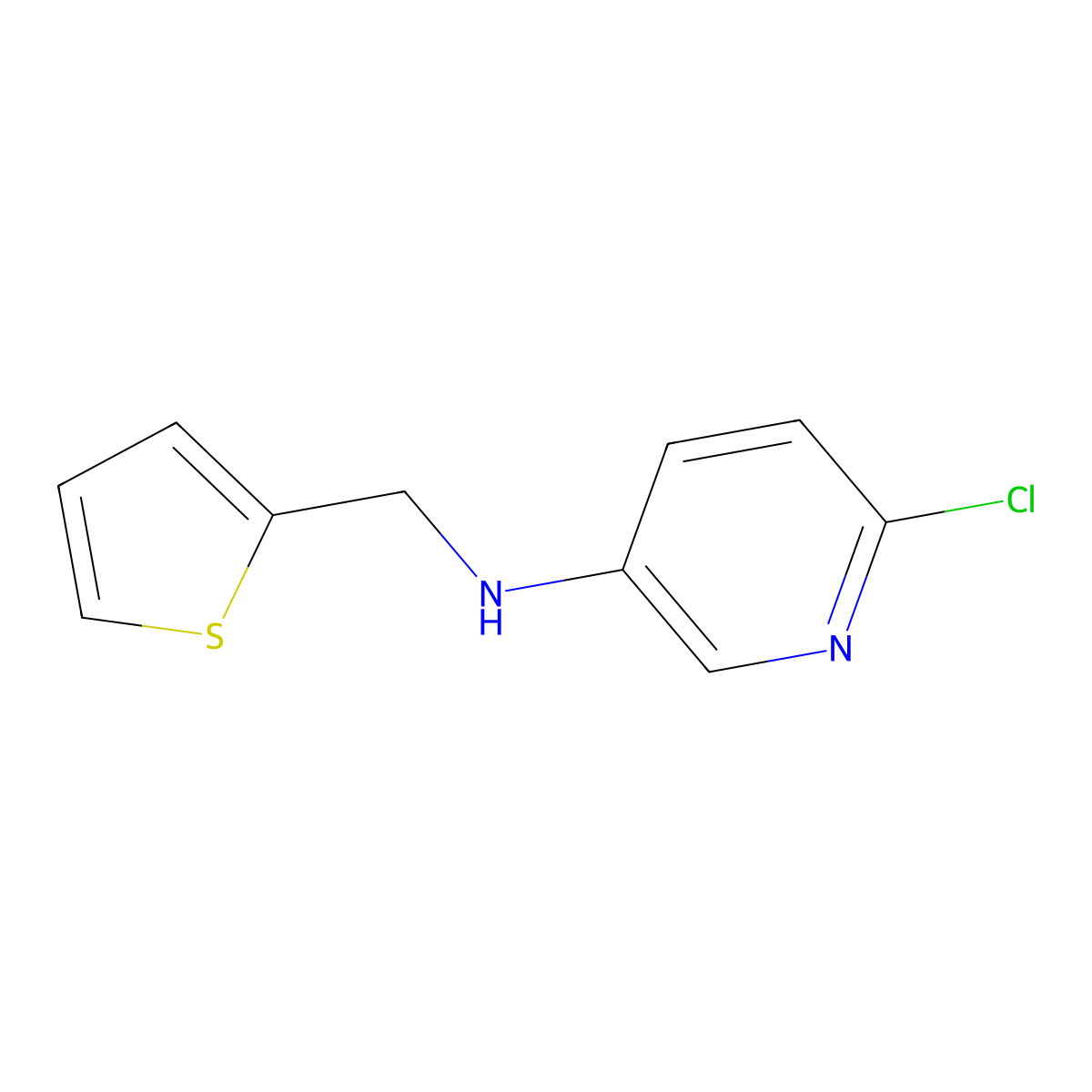 6-chloro-N-[(thiophen-2-yl)methyl]pyridin-3-amine molecular structure, CAS 1554507-01-5