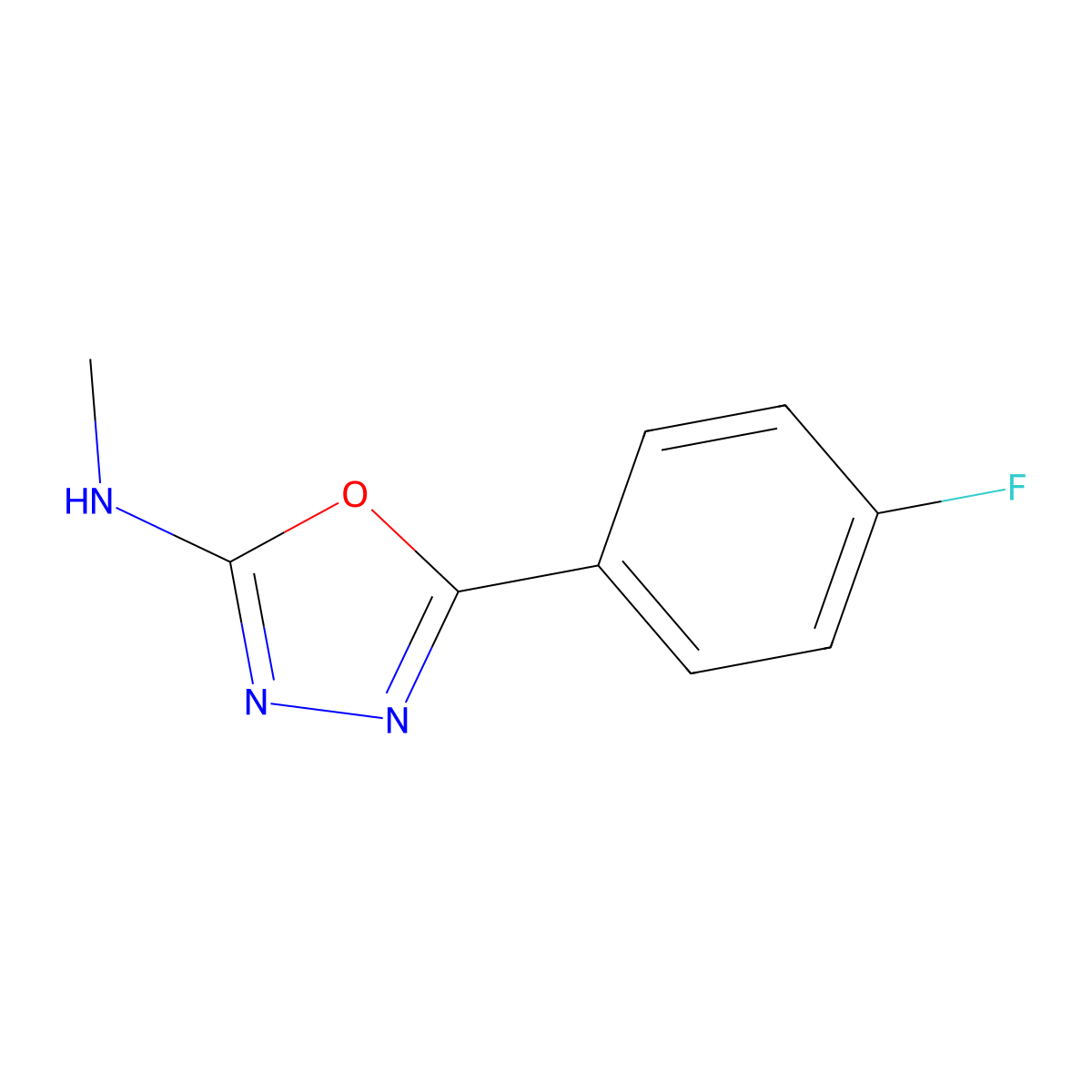 5-(4-Fluorophenyl)-N-methyl-1,3,4-oxadiazol-2-amine molecular structure, CAS 1554509-15-7