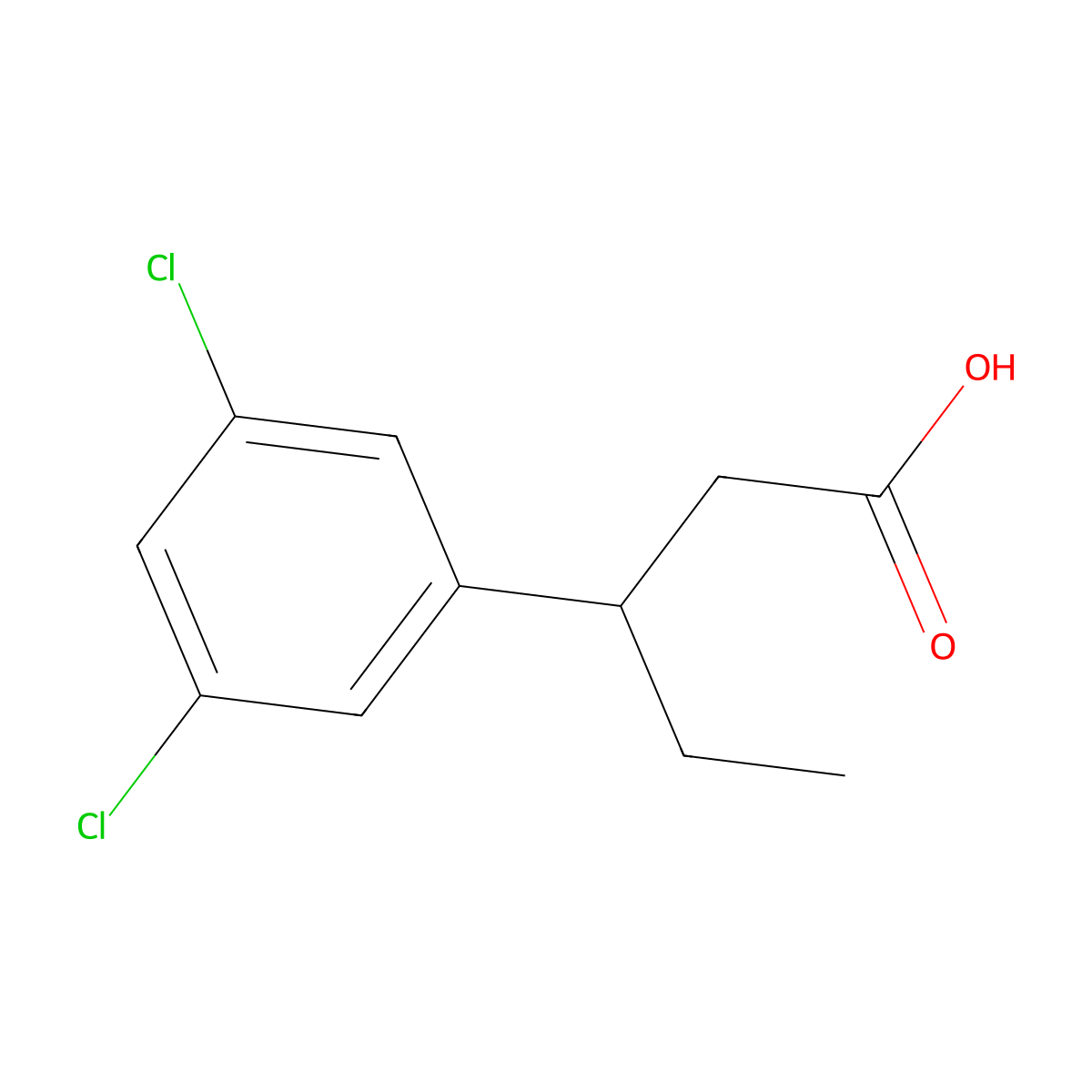 3-(3,5-Dichlorophenyl)pentanoic acid molecular structure, CAS 1554512-20-7