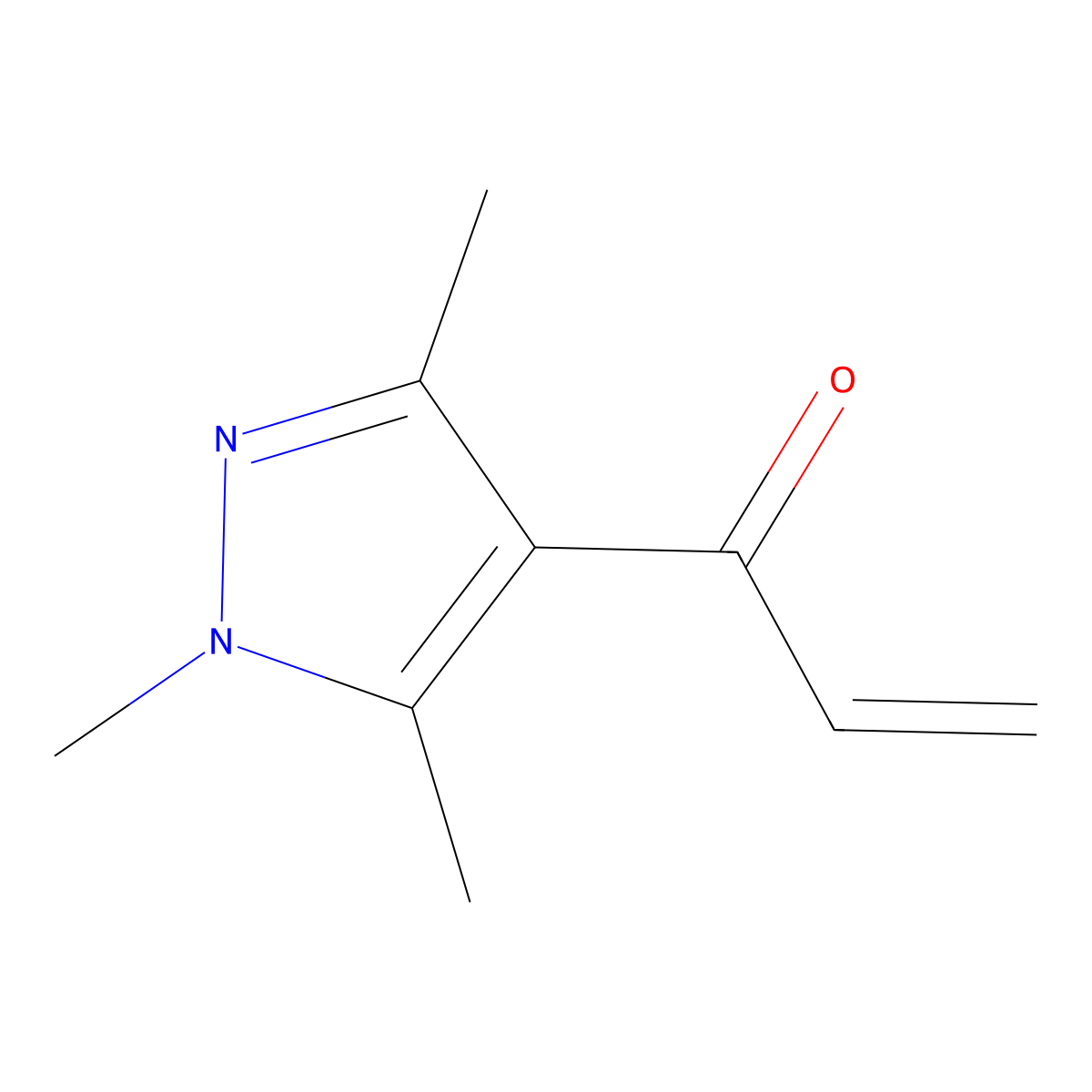 1-(trimethyl-1H-pyrazol-4-yl)prop-2-en-1-one molecular structure, CAS 1554513-98-2