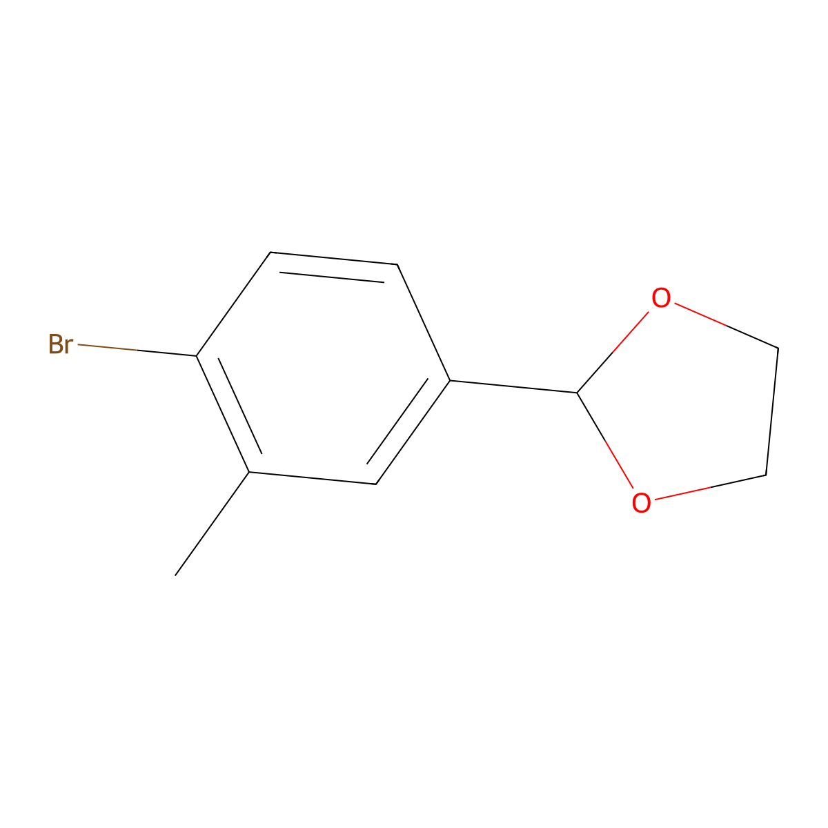 2-(4-Bromo-3-methylphenyl)-1,3-dioxolane molecular structure, CAS 1554514-74-7