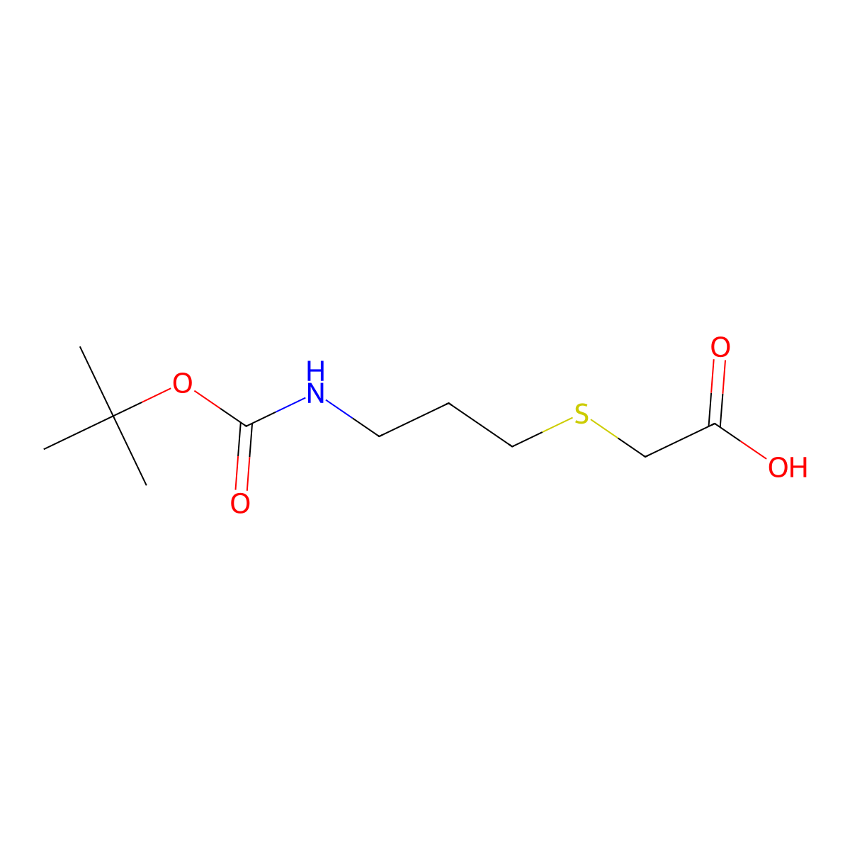 2-[(3-{[(Tert-butoxy)carbonyl]amino}propyl)sulfanyl]acetic acid molecular structure, CAS 1554516-71-0