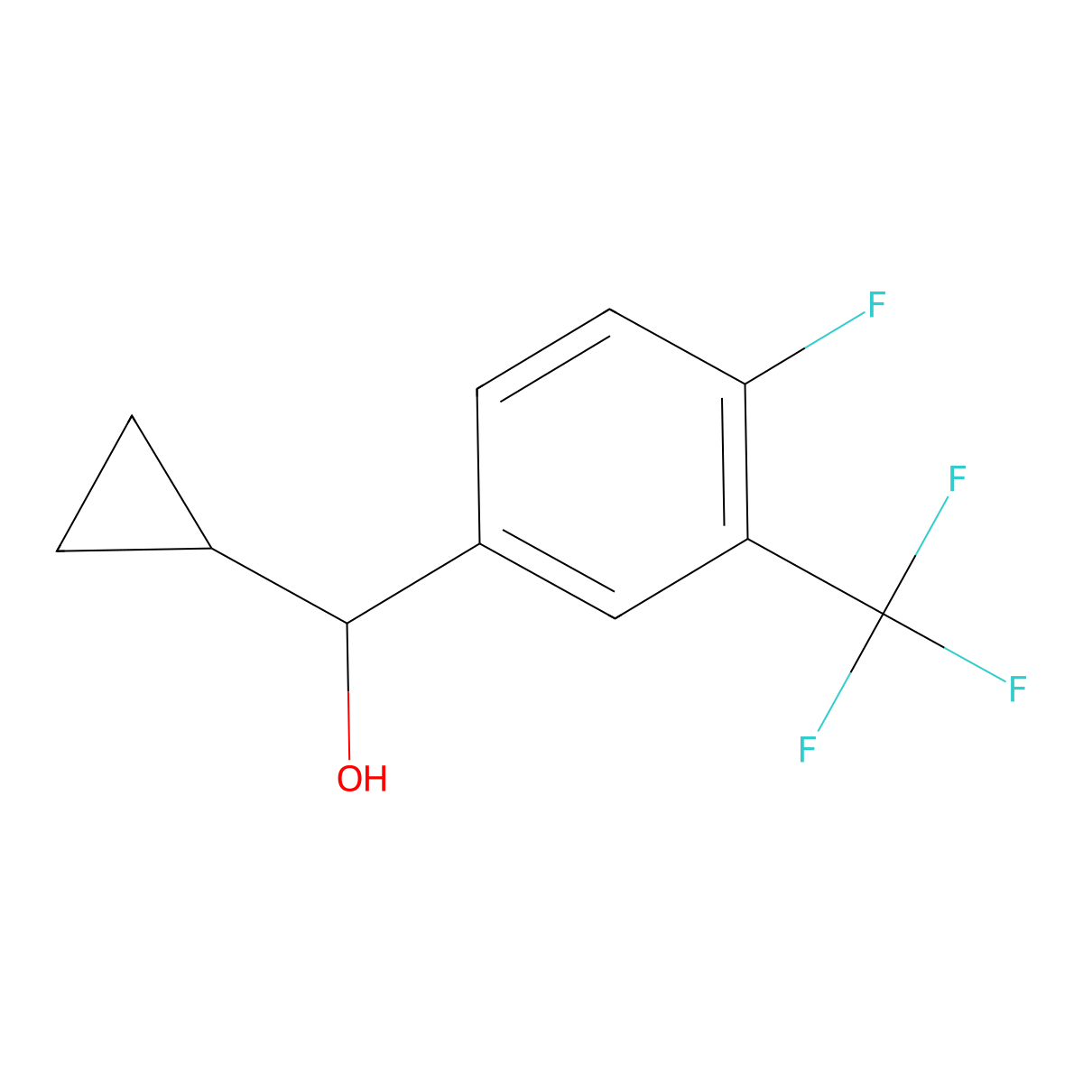 alpha-Cyclopropyl-4-fluoro-3-(trifluoromethyl)benZenemethanol molecular structure, CAS 1554519-42-4