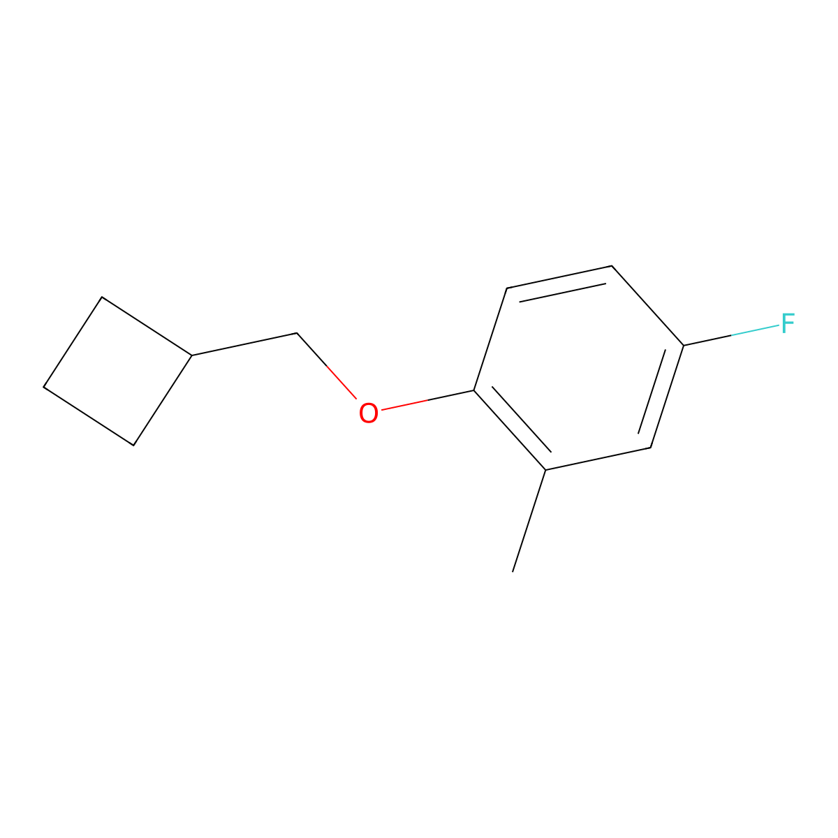 Benzene, 1-(cyclobutylmethoxy)-4-fluoro-2-methyl- molecular structure, CAS 1554525-63-1