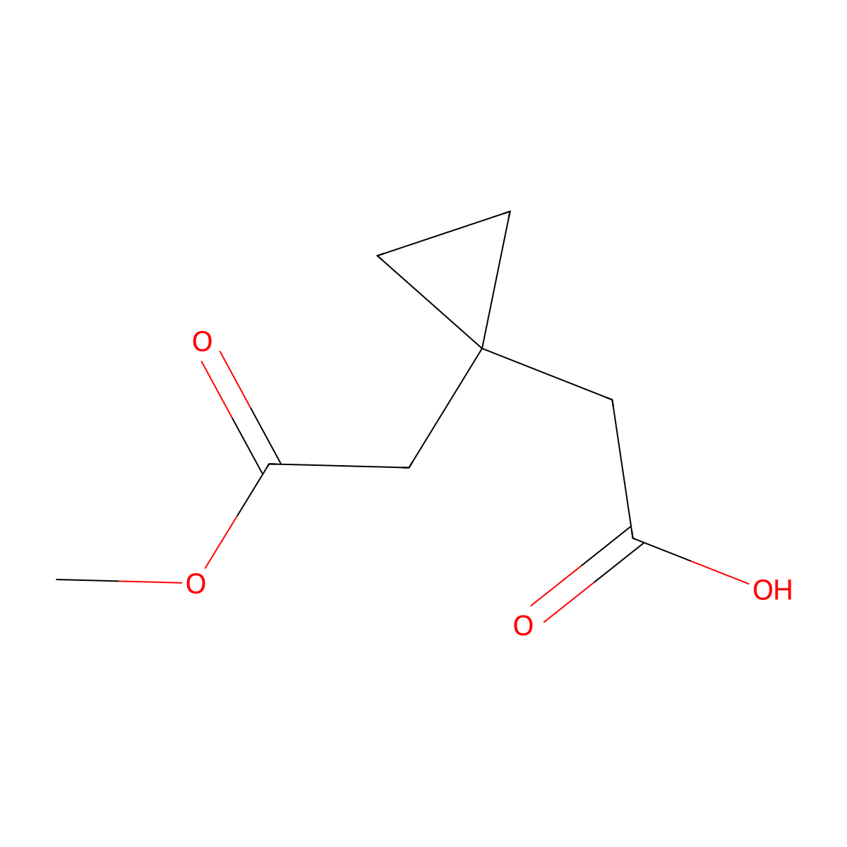 2-[1-(2-Methoxy-2-oxoethyl)cyclopropyl]acetic acid molecular structure, CAS 1554535-00-0