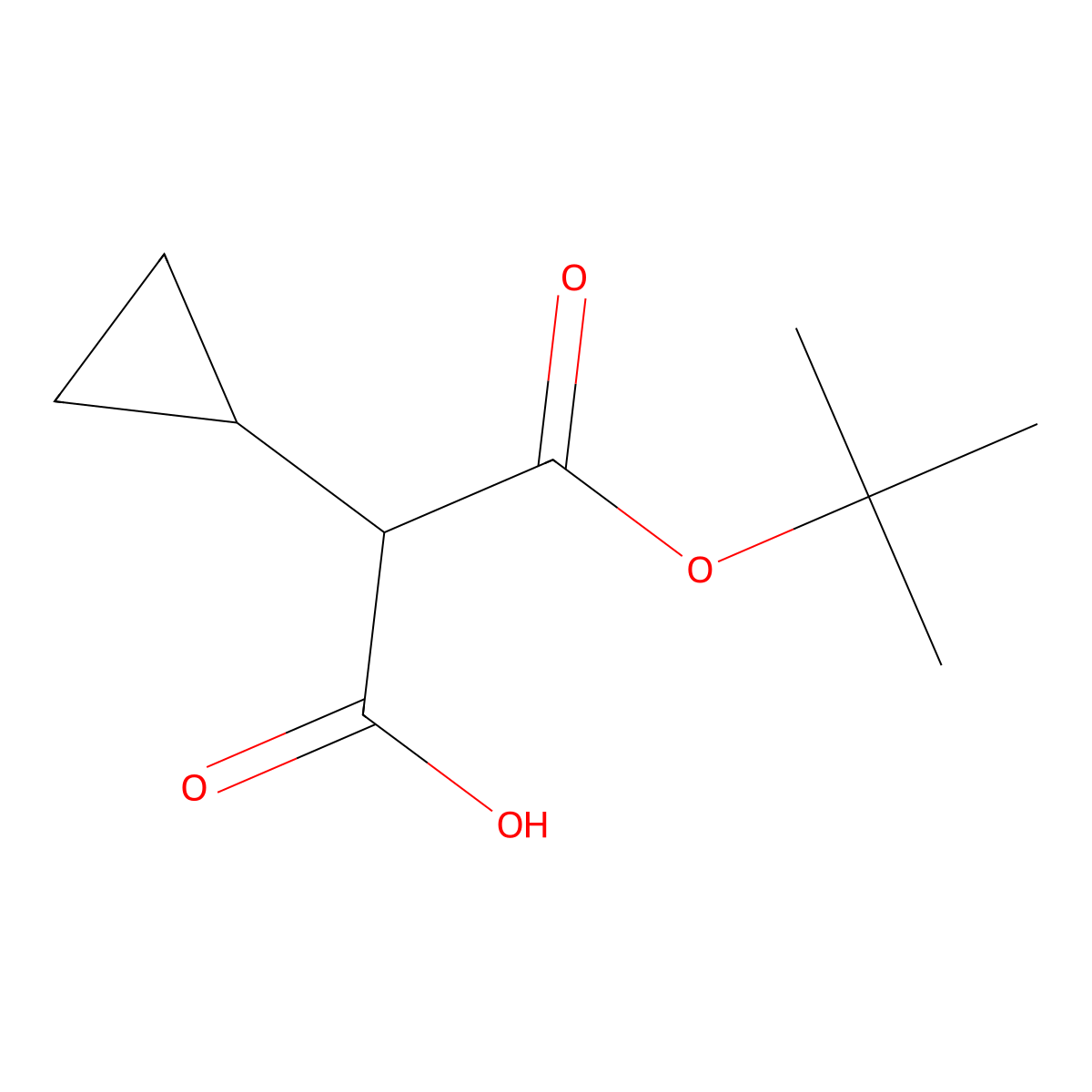 3-(Tert-butoxy)-2-cyclopropyl-3-oxopropanoic acid molecular structure, CAS 155454-33-4