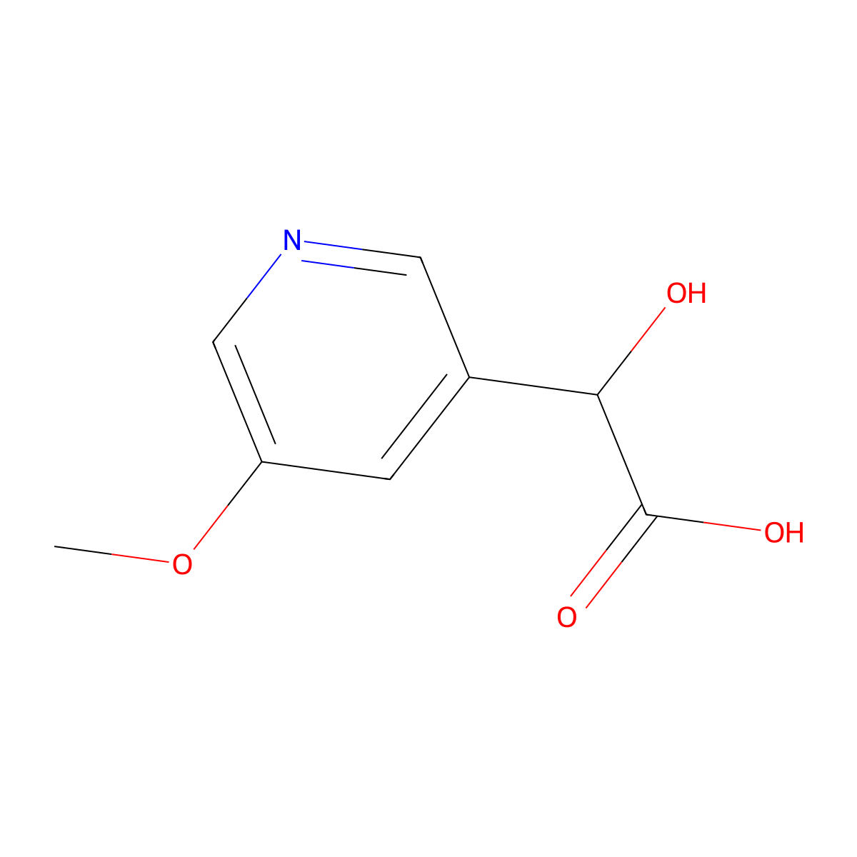2-Hydroxy-2-(5-methoxypyridin-3-yl)acetic acid molecular structure, CAS 1554556-91-0
