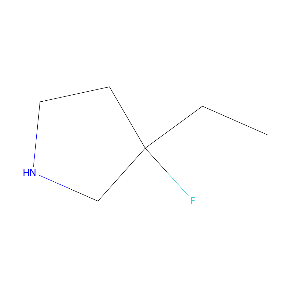 3-Ethyl-3-fluoropyrrolidine molecular structure, CAS 1554559-61-3