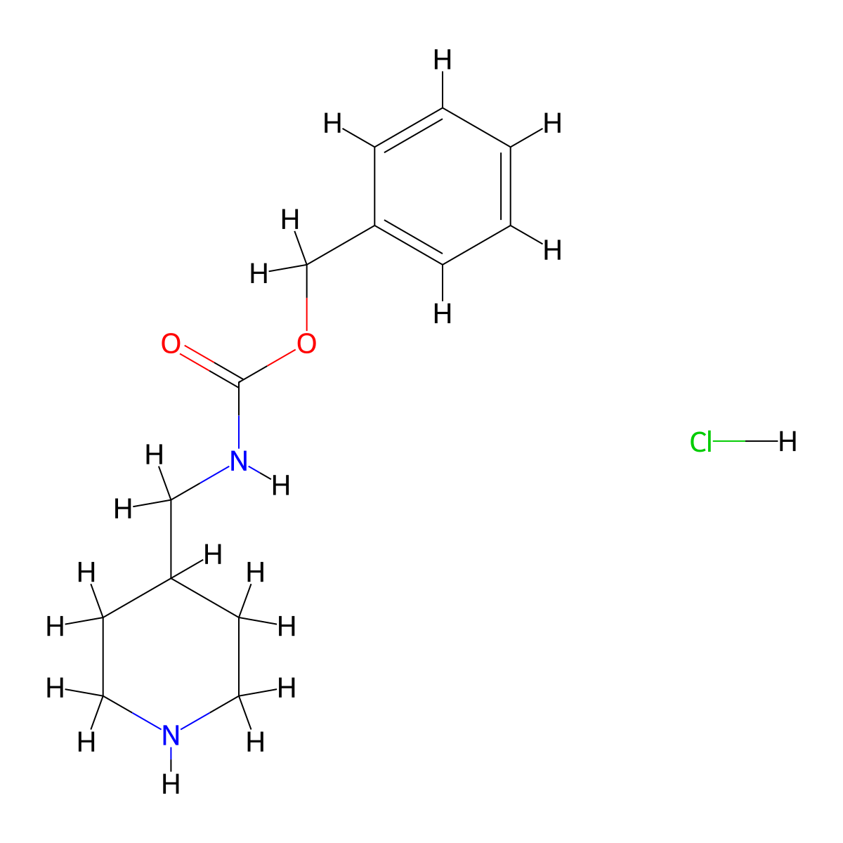 Benzyl (piperidin-4-ylmethyl)carbamate hydrochloride molecular structure, CAS 155456-34-1