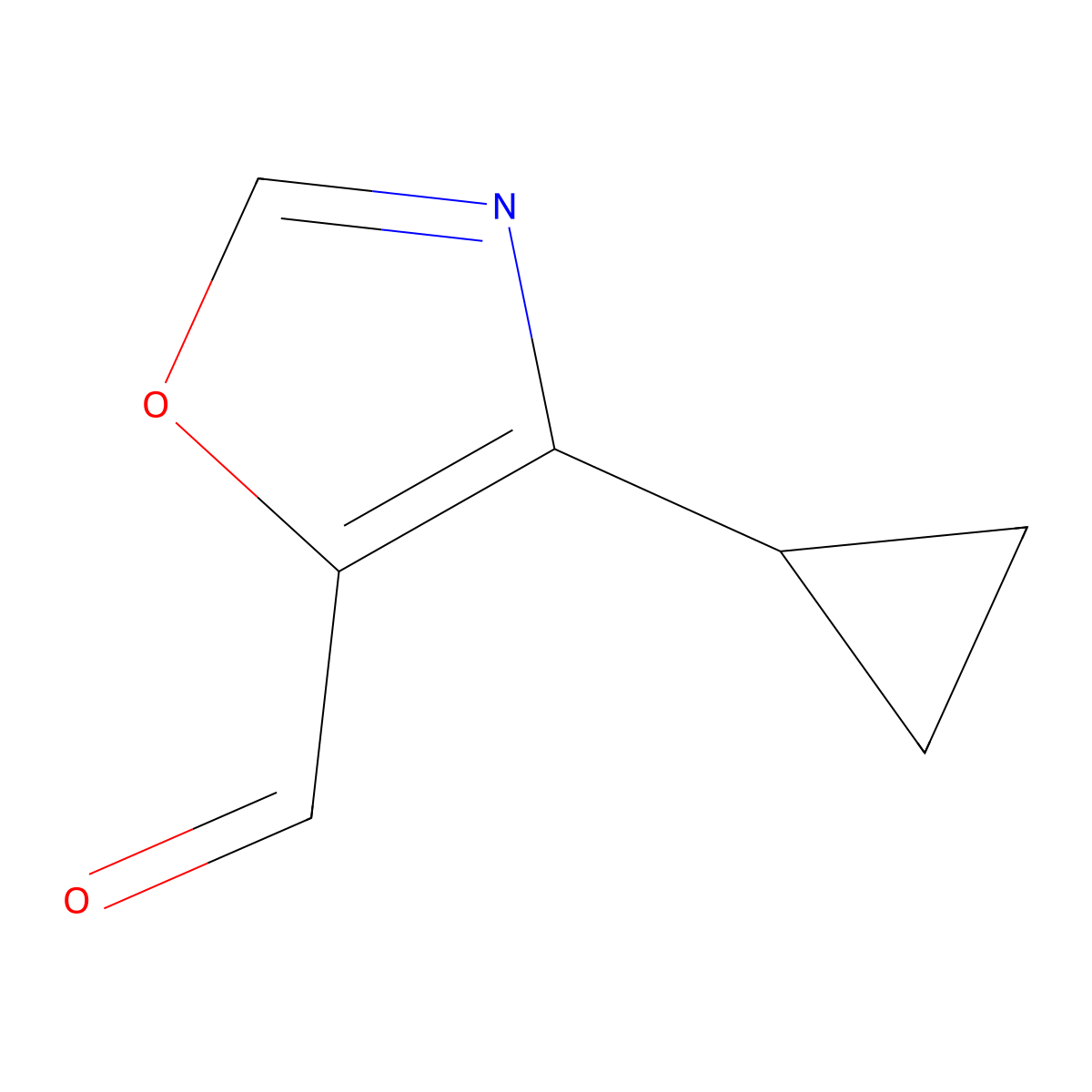 4-Cyclopropyl-1,3-oxazole-5-carbaldehyde molecular structure, CAS 1554560-65-4