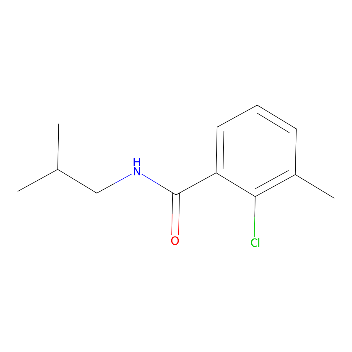 2-Chloro-3-methyl-N-(2-methylpropyl)benzamide molecular structure, CAS 1554568-59-0