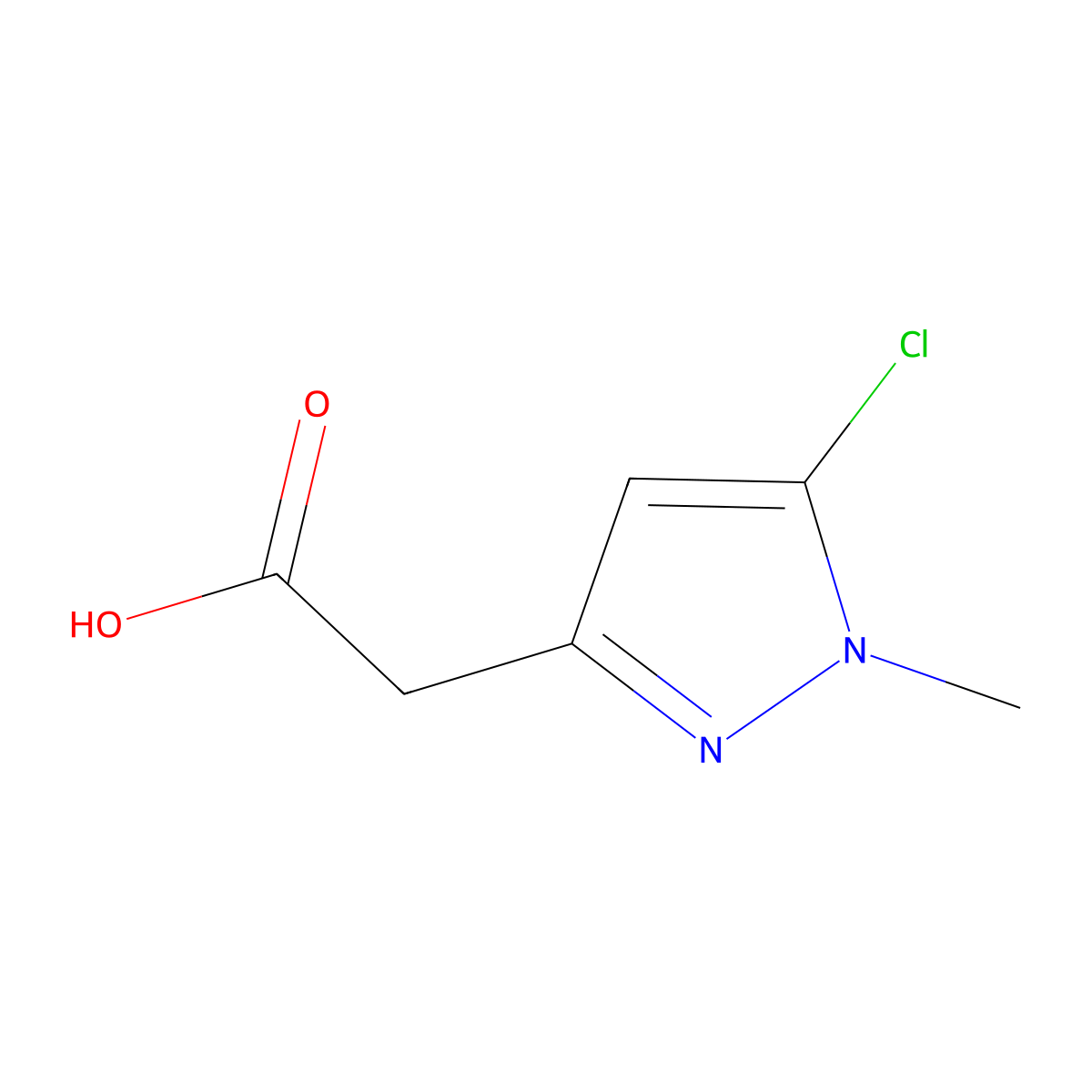 2-(5-chloro-1-methyl-1H-pyrazol-3-yl)acetic acid molecular structure, CAS 1554585-56-6