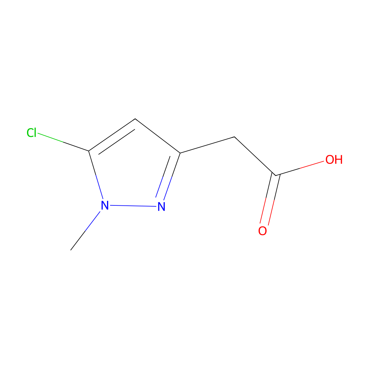 2-(5-chloro-1-methyl-1H-pyrazol-3-yl)acetic acid molecular structure, CAS 1554585-56-6