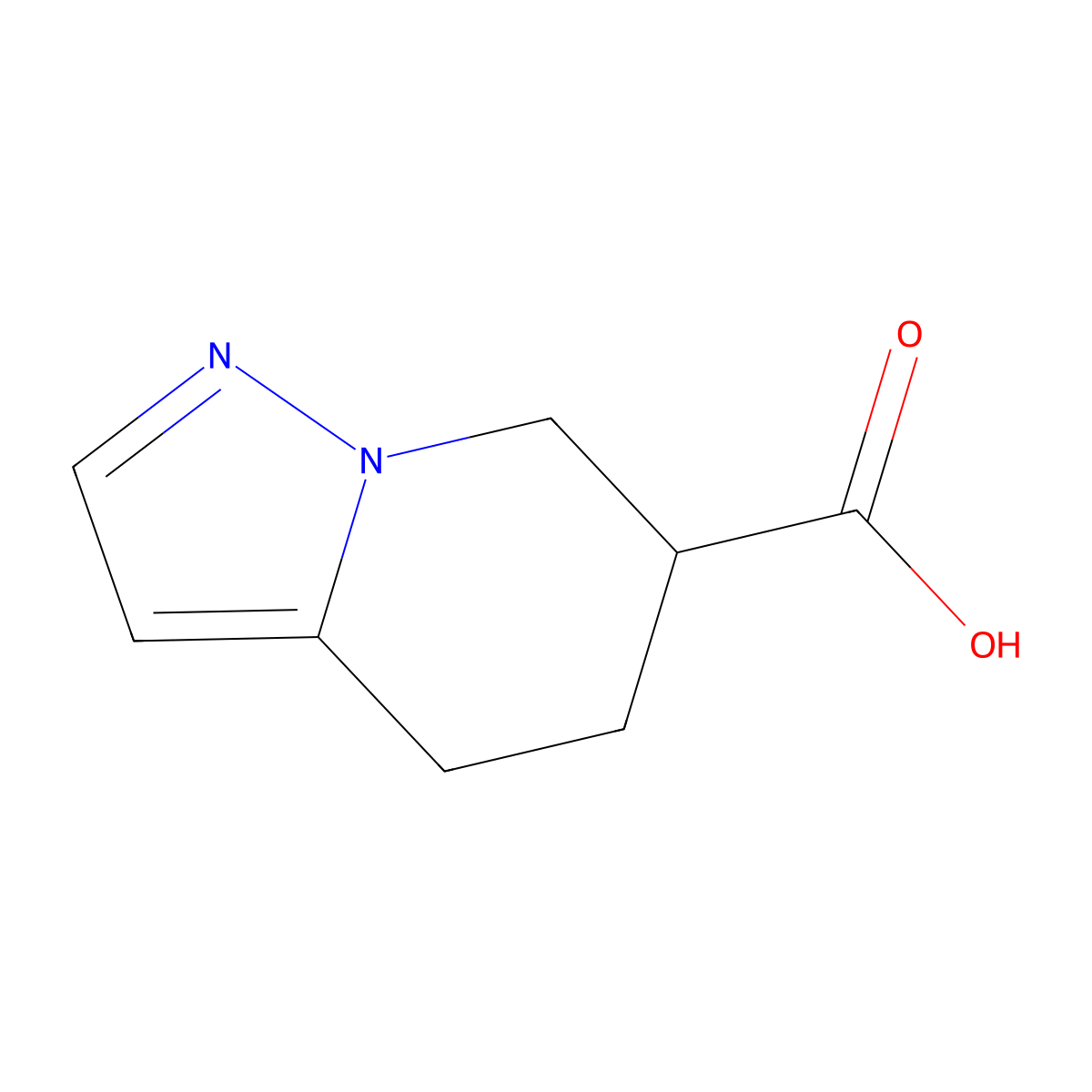 4H,5H,6H,7H-pyrazolo[1,5-a]pyridine-6-carboxylic acid molecular structure, CAS 1554586-33-2