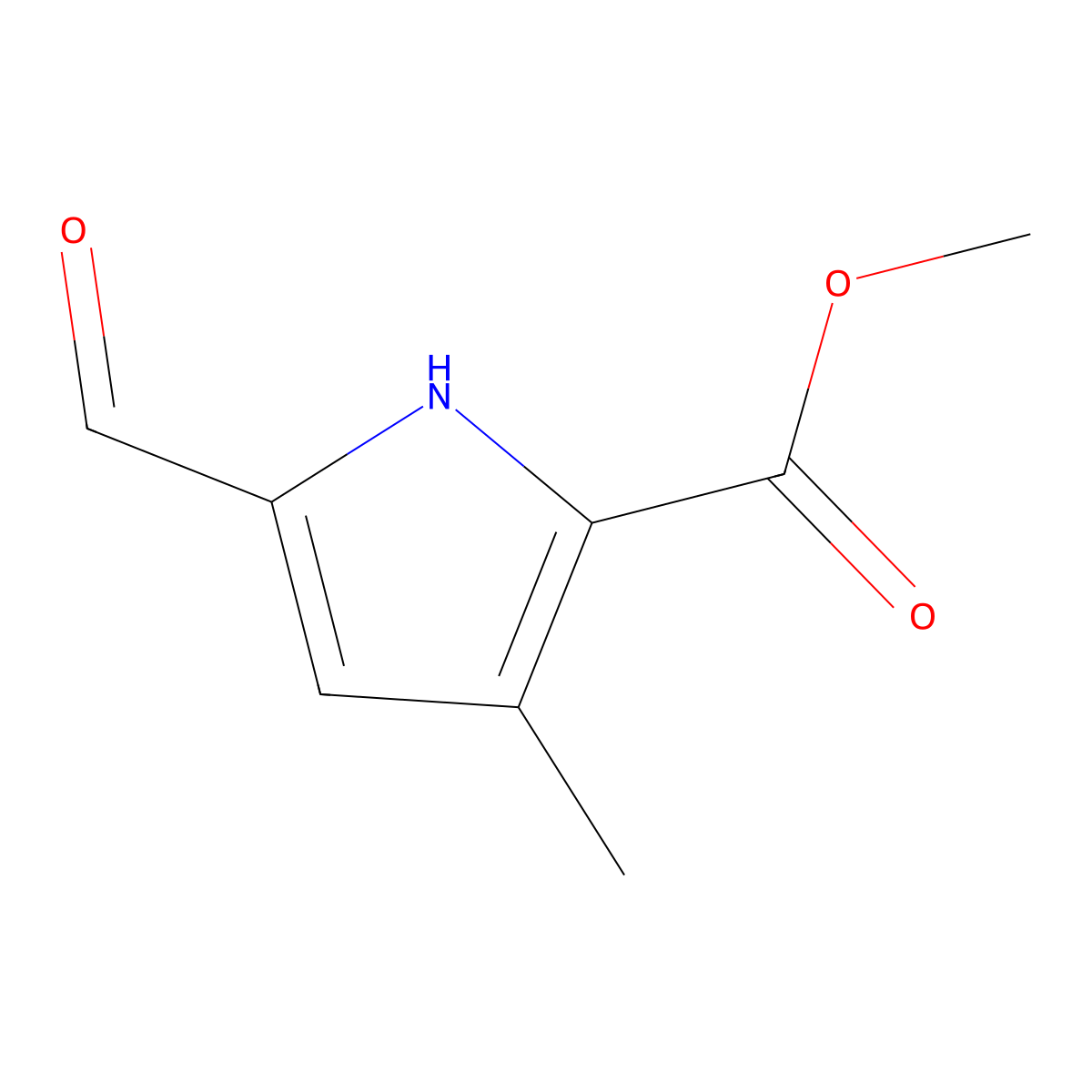 methyl 5-formyl-3-methyl-1H-pyrrole-2-carboxylate molecular structure, CAS 1554586-97-8