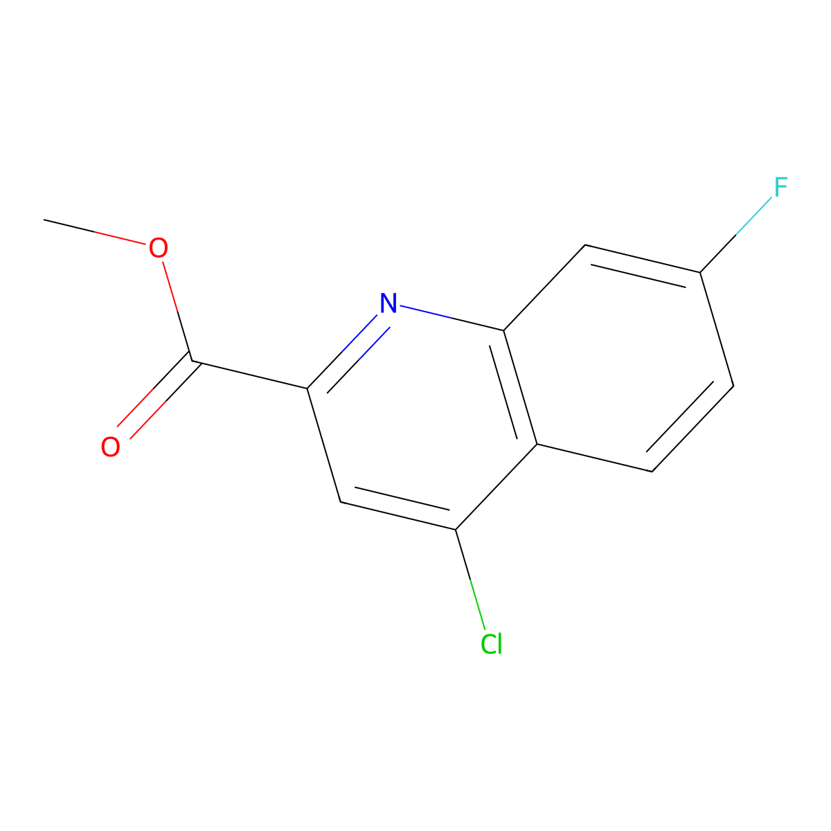 Methyl 4-chloro-7-fluoroquinoline-2-carboxylate molecular structure, CAS 1554589-53-5
