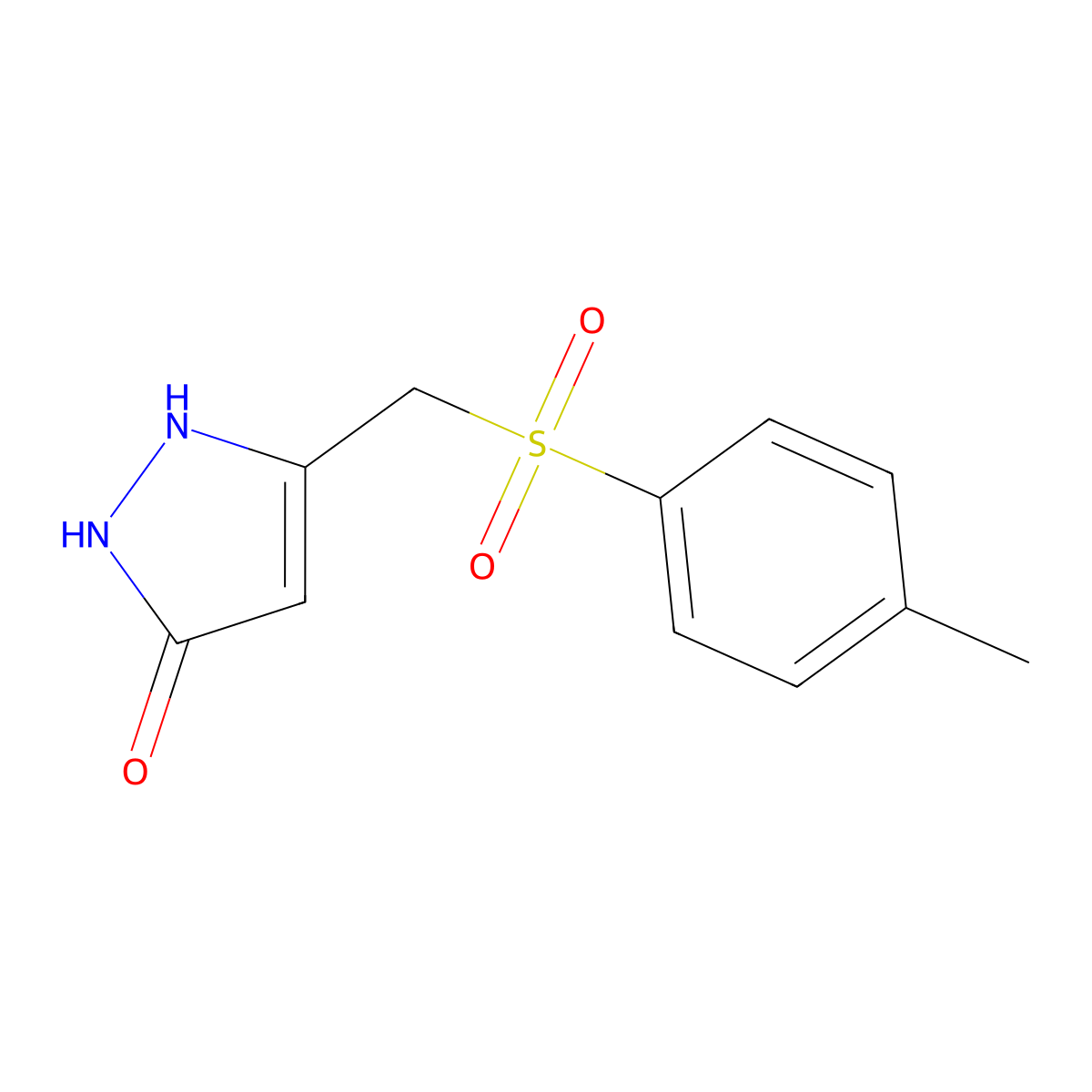 5-(Toluene-4-sulfonylmethyl)-1,2-dihydro-pyrazol-3-one molecular structure, CAS 1554589-95-5