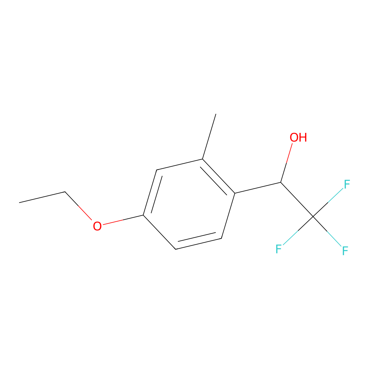 1-(4-Ethoxy-2-methylphenyl)-2,2,2-trifluoroethan-1-ol molecular structure, CAS 1554593-37-1
