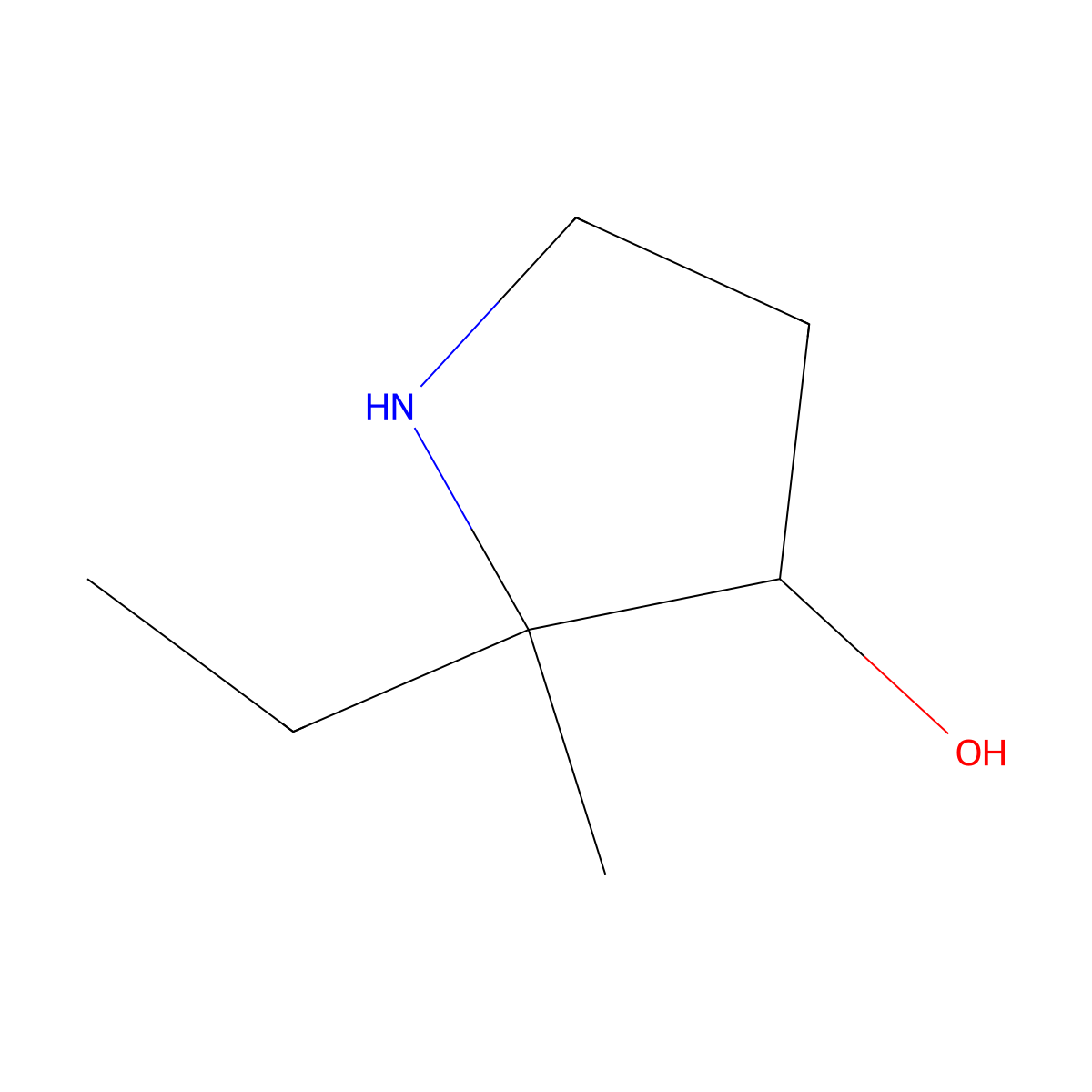 2-Ethyl-2-methylpyrrolidin-3-ol molecular structure, CAS 1554652-16-2