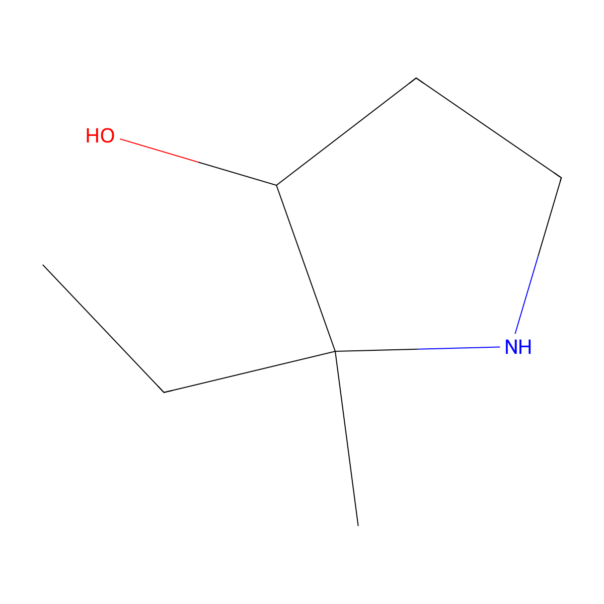 2-Ethyl-2-methylpyrrolidin-3-ol molecular structure, CAS 1554652-16-2
