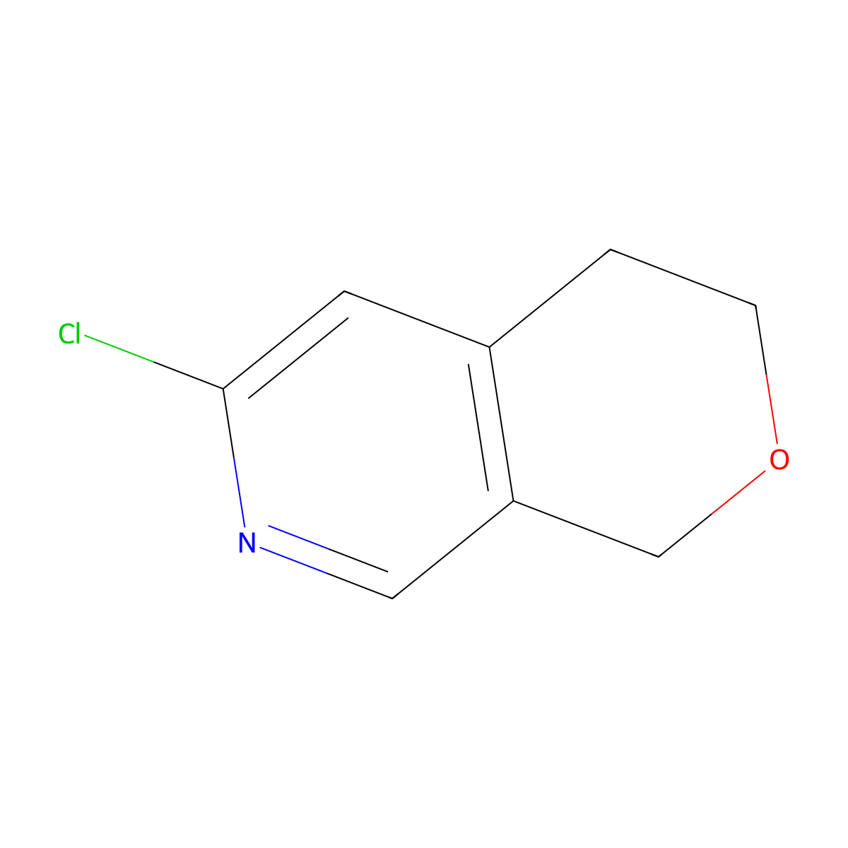 6-chloro-1H,3H,4H-pyrano(3,4-c)pyridine molecular structure, CAS 1554652-45-7