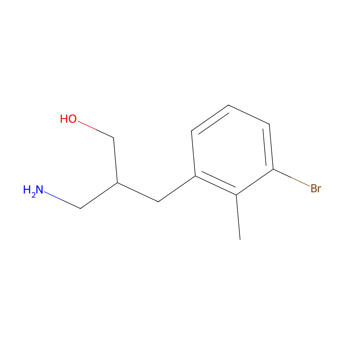 3-Amino-2-[(3-bromo-2-methylphenyl)methyl]propan-1-ol molecular structure, CAS 1554654-72-6