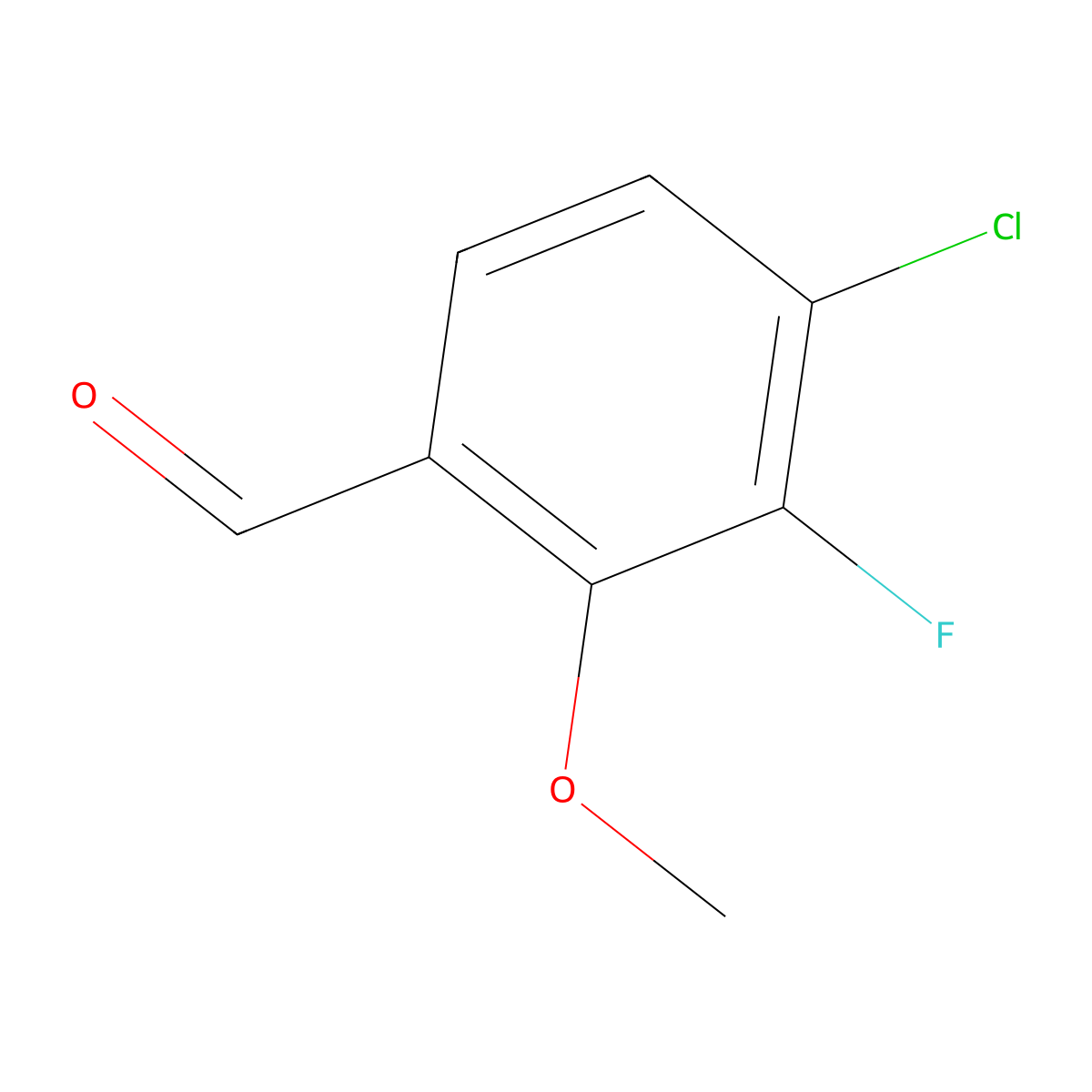 4-Chloro-3-fluoro-2-methoxybenzaldehyde molecular structure, CAS 1554658-43-3