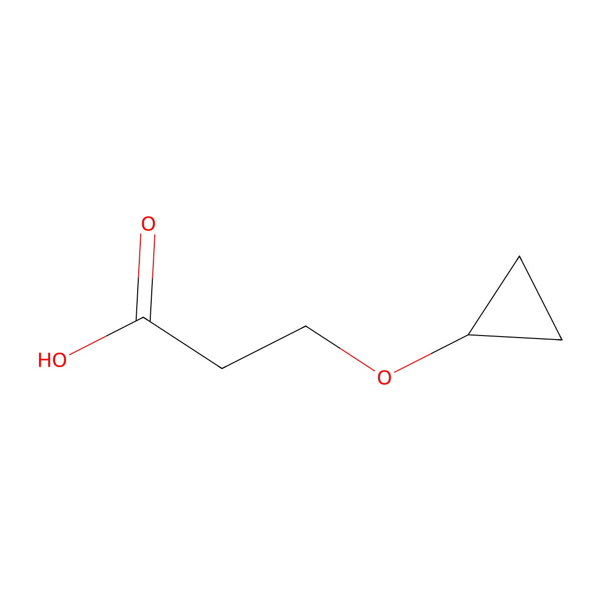 3-Cyclopropoxypropanoic acid molecular structure, CAS 1554658-48-8