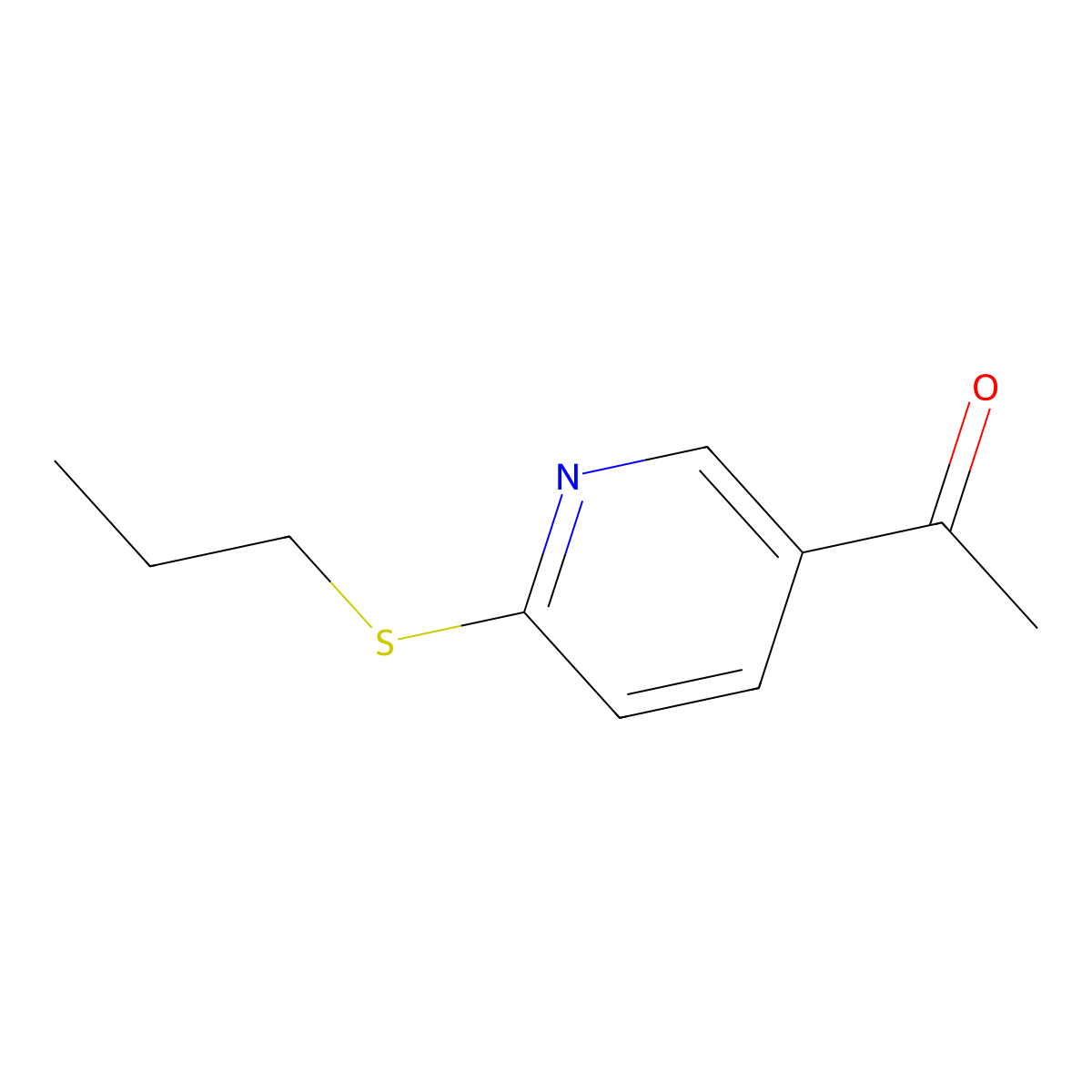 1-[6-(Propylthio)-3-pyridinyl]ethanone molecular structure, CAS 1554659-41-4