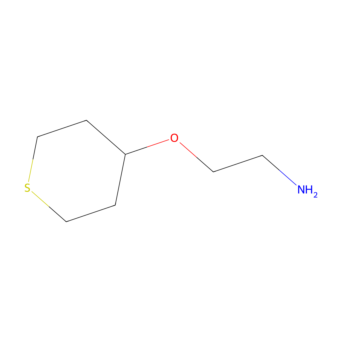 2-(Thian-4-yloxy)ethan-1-amine molecular structure, CAS 1554659-71-0