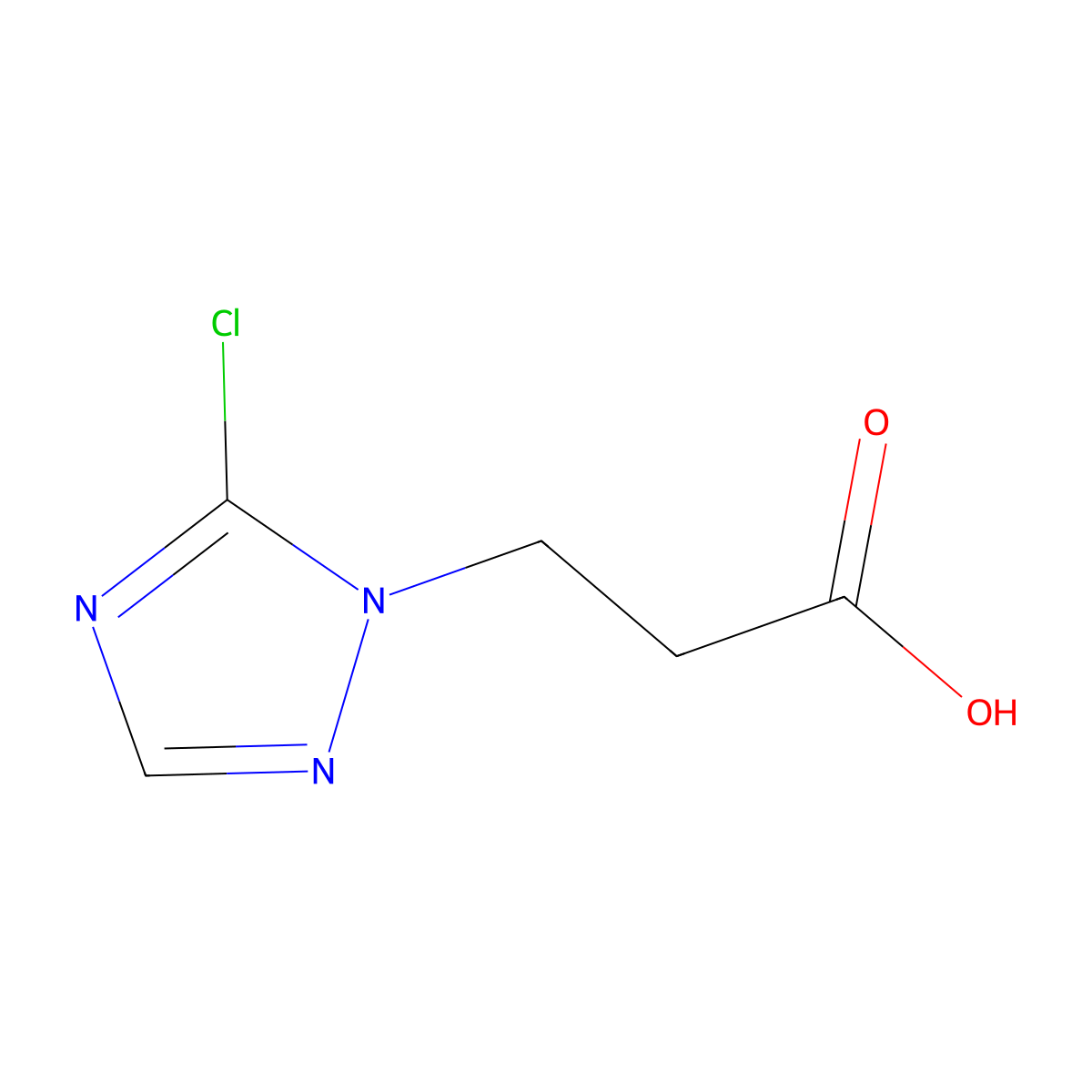 3-(5-chloro-1H-1,2,4-triazol-1-yl)propanoic acid molecular structure, CAS 1554660-78-4