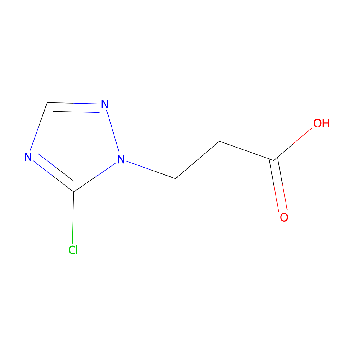 3-(5-chloro-1H-1,2,4-triazol-1-yl)propanoic acid molecular structure, CAS 1554660-78-4