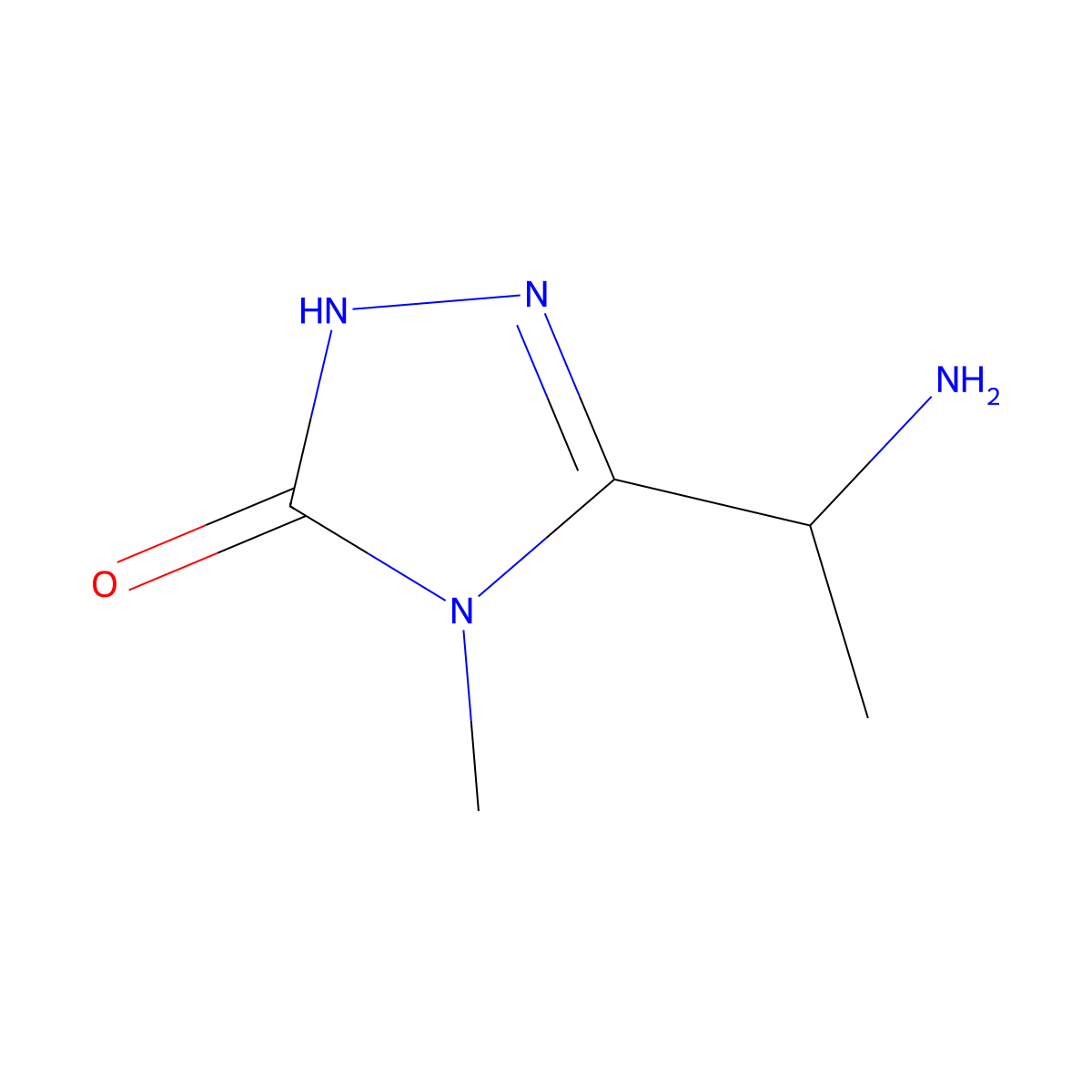 3-(1-aminoethyl)-4-methyl-4,5-dihydro-1H-1,2,4-triazol-5-one molecular structure, CAS 1554662-91-7