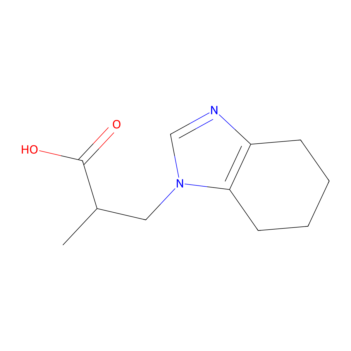 2-Methyl-3-(4,5,6,7-tetrahydro-1H-benzo[d]imidazol-1-yl)propanoic acid molecular structure, CAS 1554665-62-1