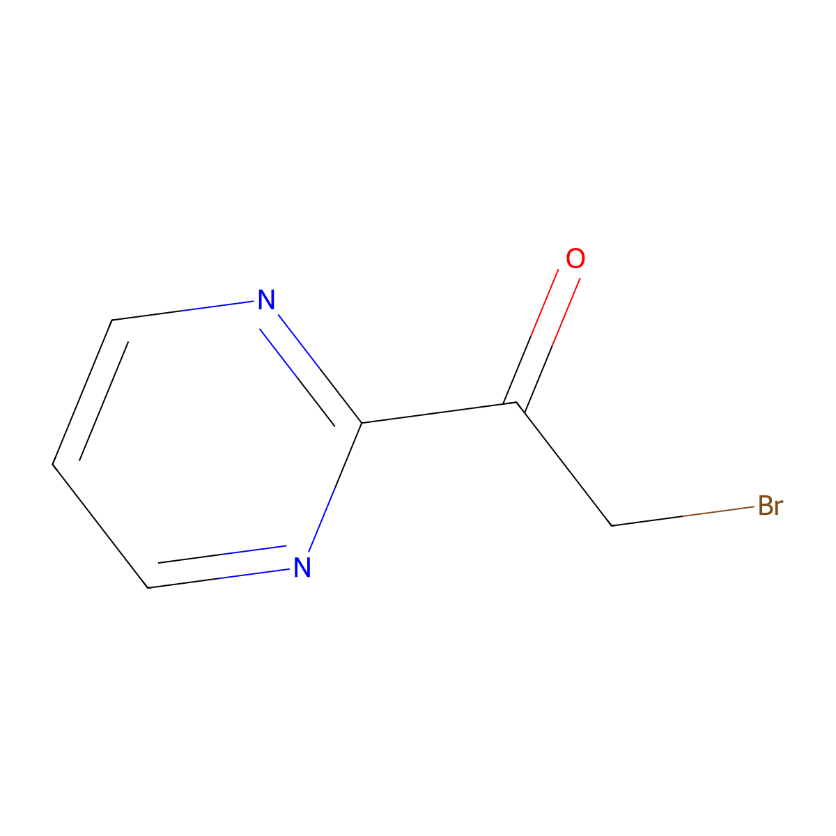 2-Bromo-1-(pyrimidin-2-yl)ethanone molecular structure, CAS 155468-45-4