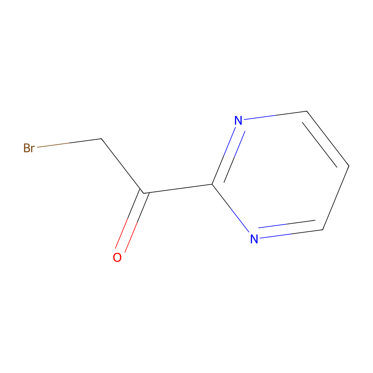 2-Bromo-1-(pyrimidin-2-yl)ethanone molecular structure, CAS 155468-45-4