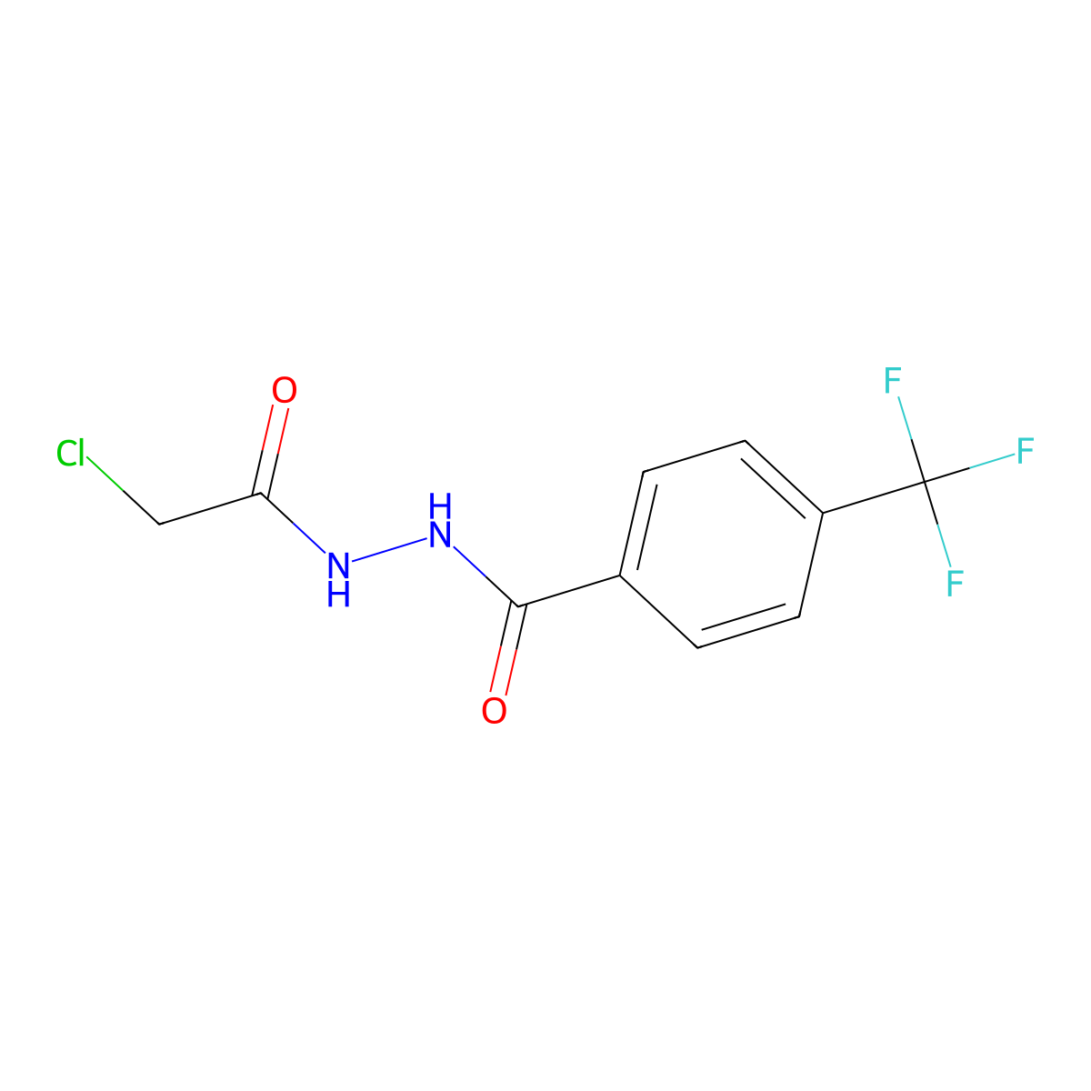 N'-(2-chloroacetyl)-4-(trifluoromethyl)benzohydrazide molecular structure, CAS 1554689-09-6