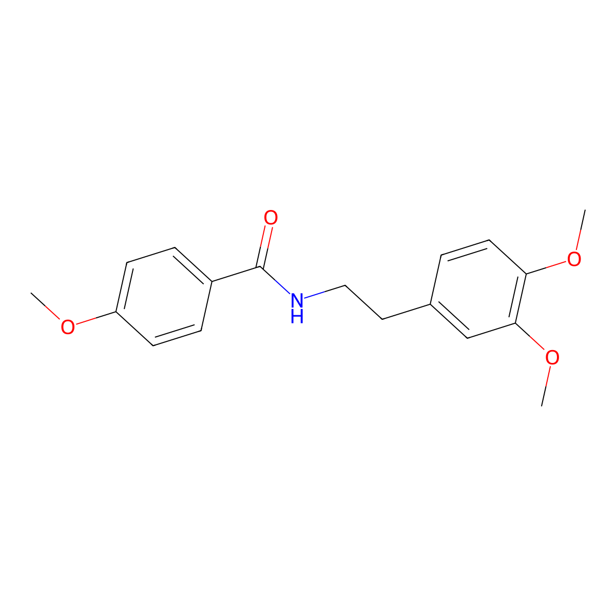 N-[2-(3,4-dimethoxyphenyl)ethyl]-4-methoxybenzamide molecular structure, CAS 15547-66-7