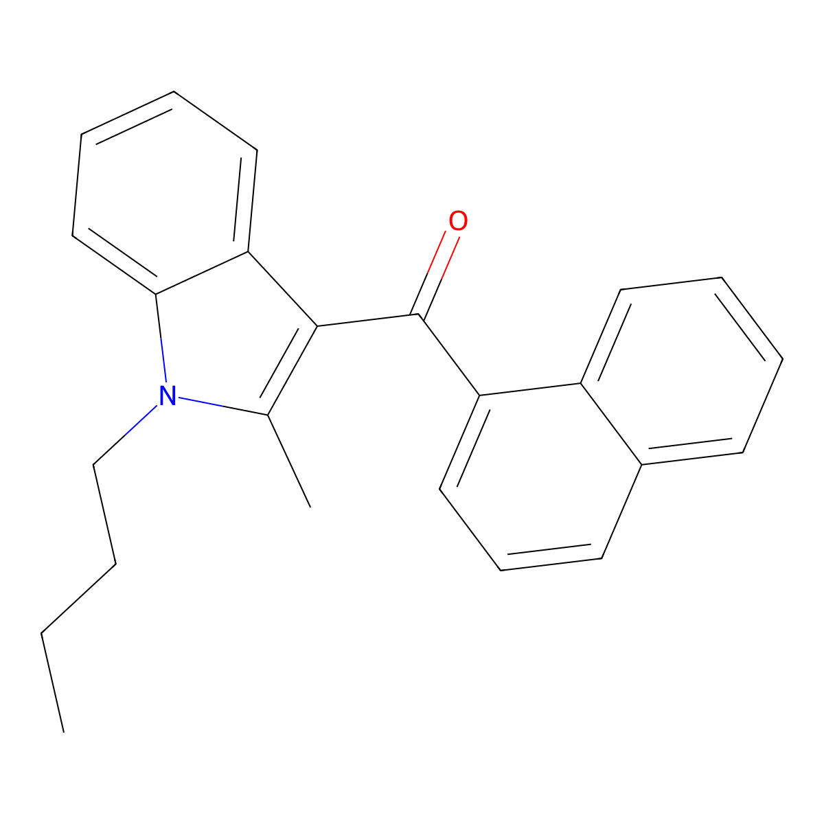 (1-Butyl-2-methyl-1H-indol-3-yl)-1-naphthalenylmethanone molecular structure, CAS 155471-09-3